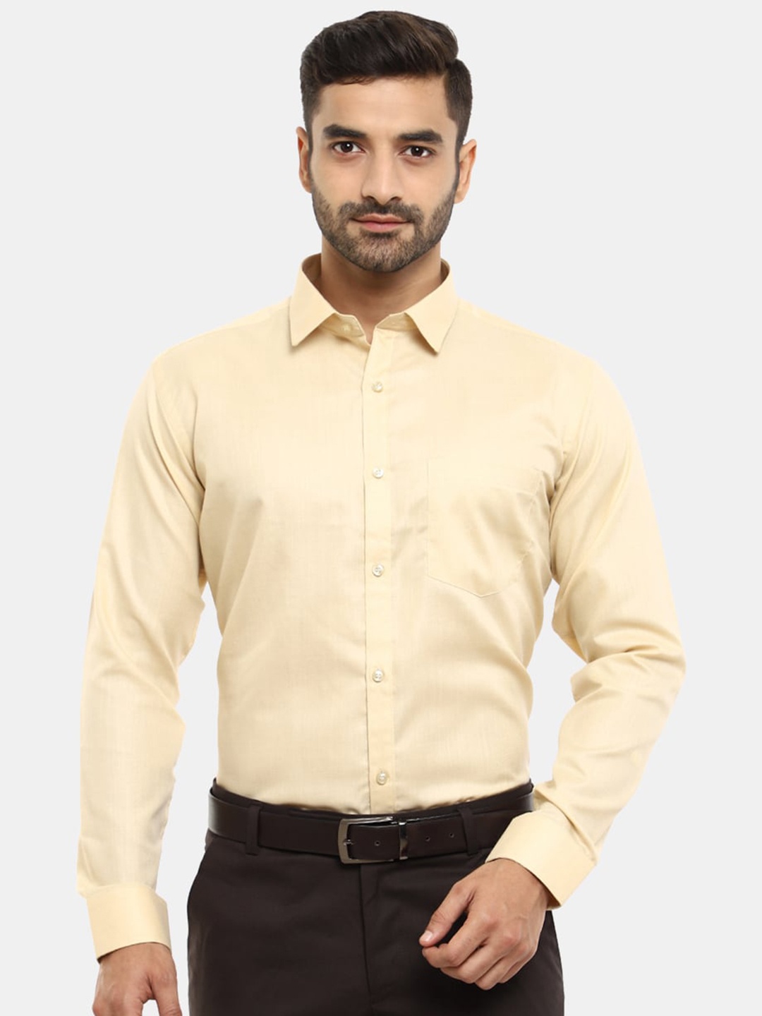 

V-Mart Men Khaki Formal Cotton Shirt