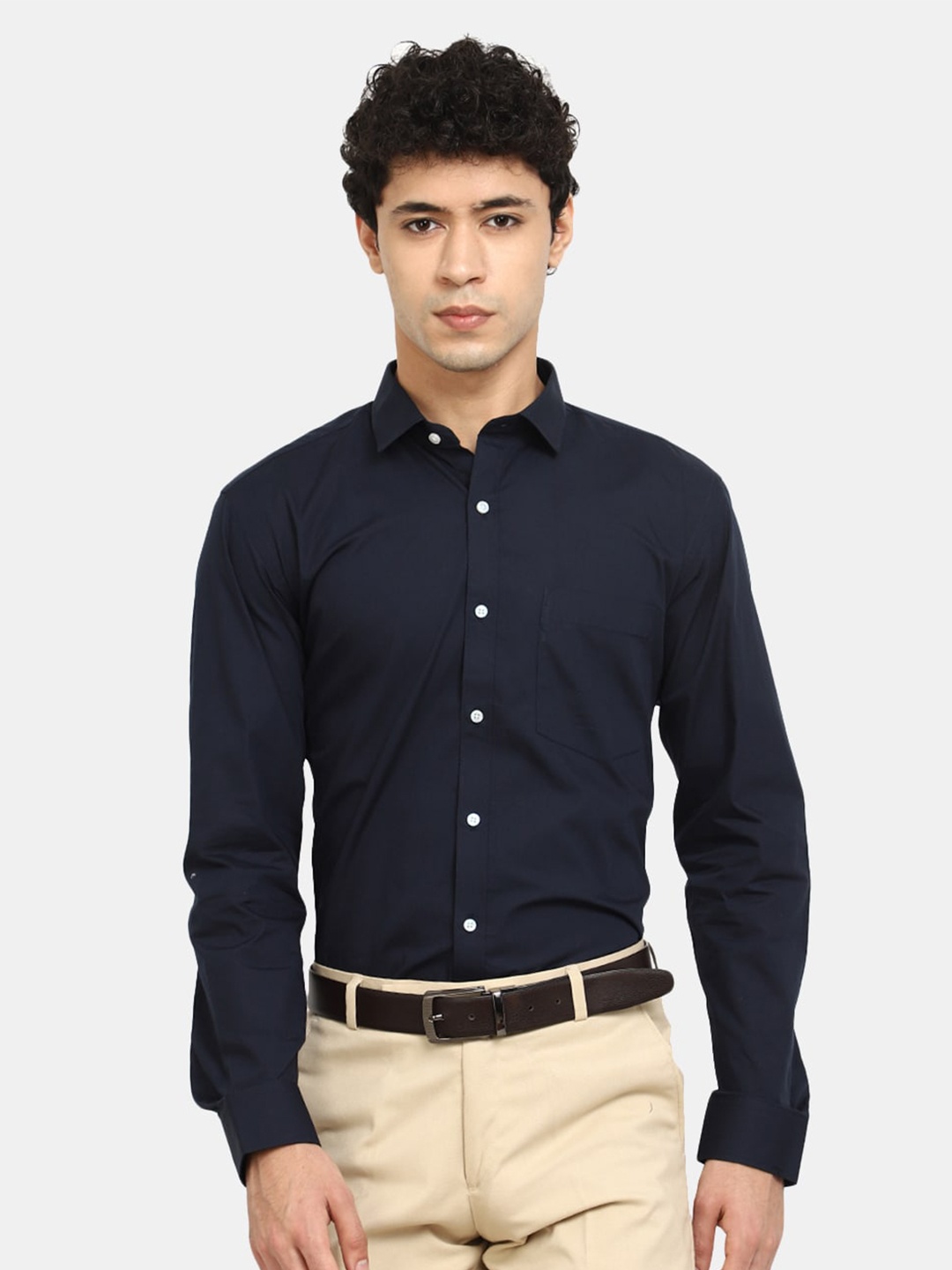 

V-Mart Men Navy Blue Formal Cotton Shirt