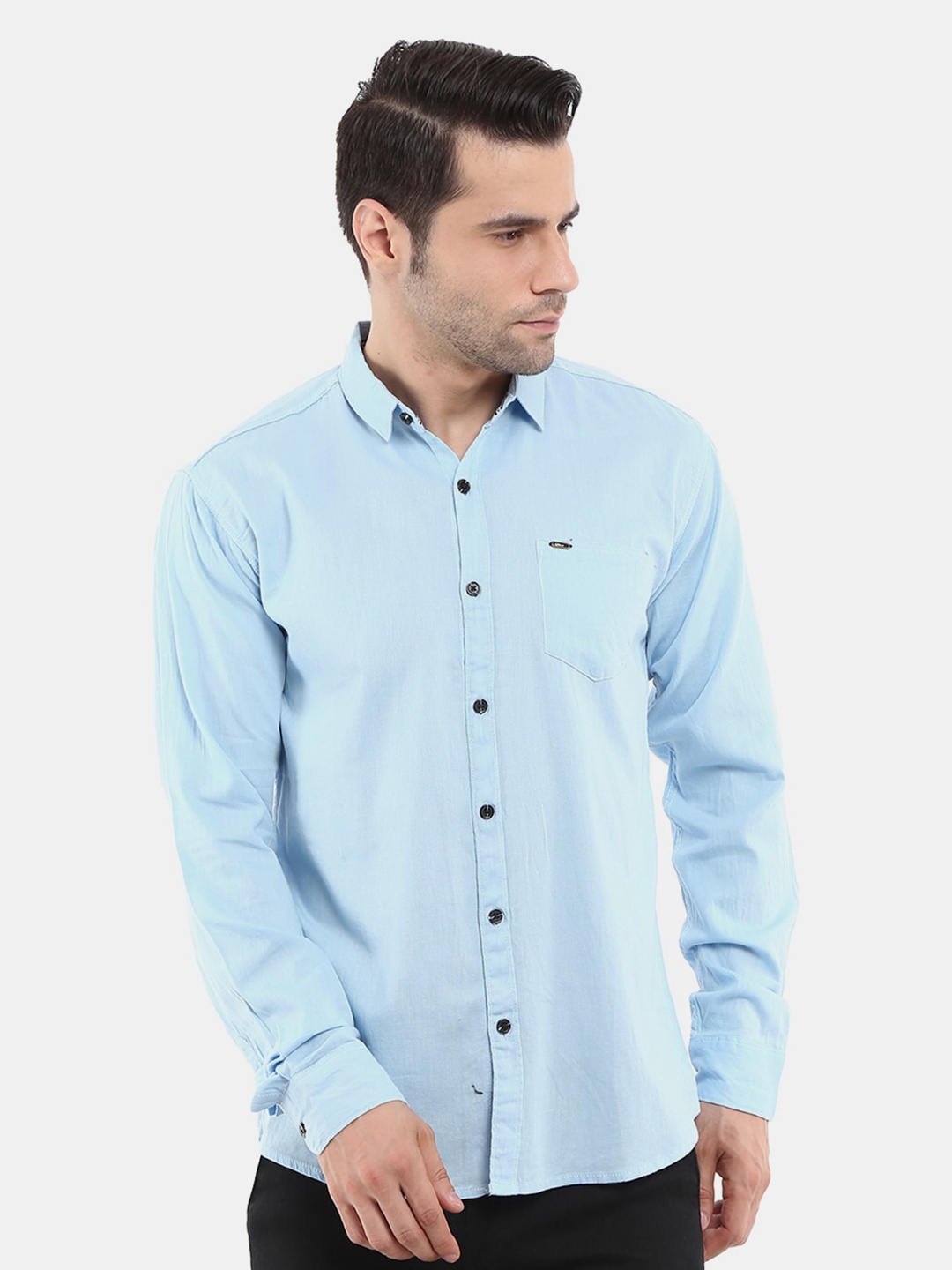 

V-Mart Men Blue Cotton Casual Shirt