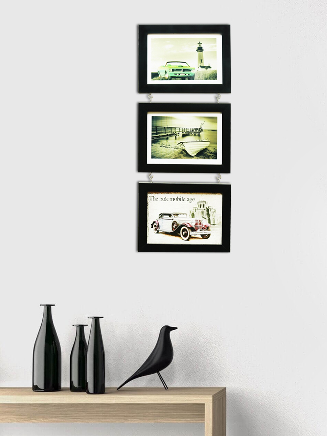 

Art Street Set of 3 Hanging Drop Photo Frames, Black