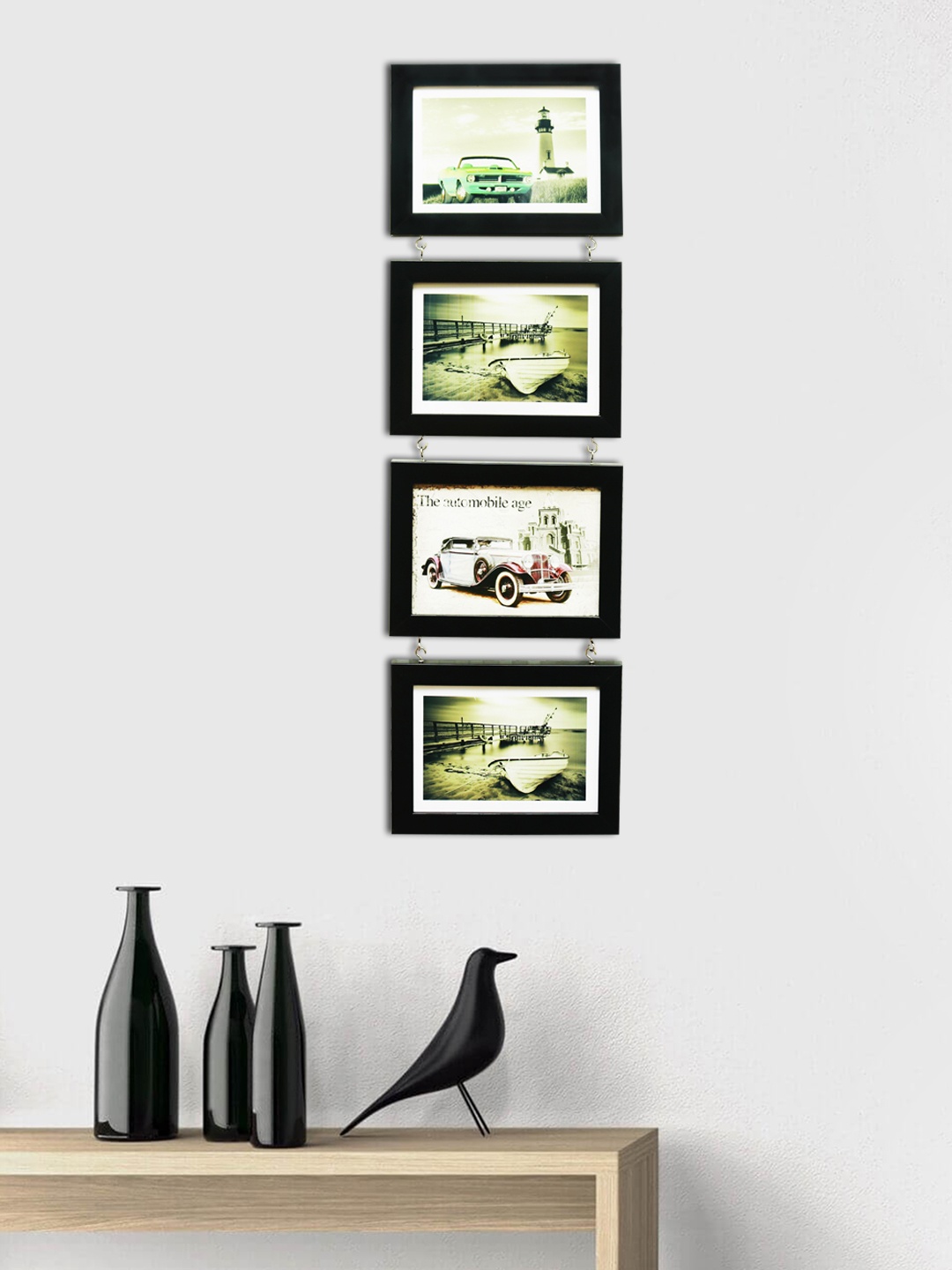 

Art Street Set of 4 Hanging Drop Photo Frames, Black