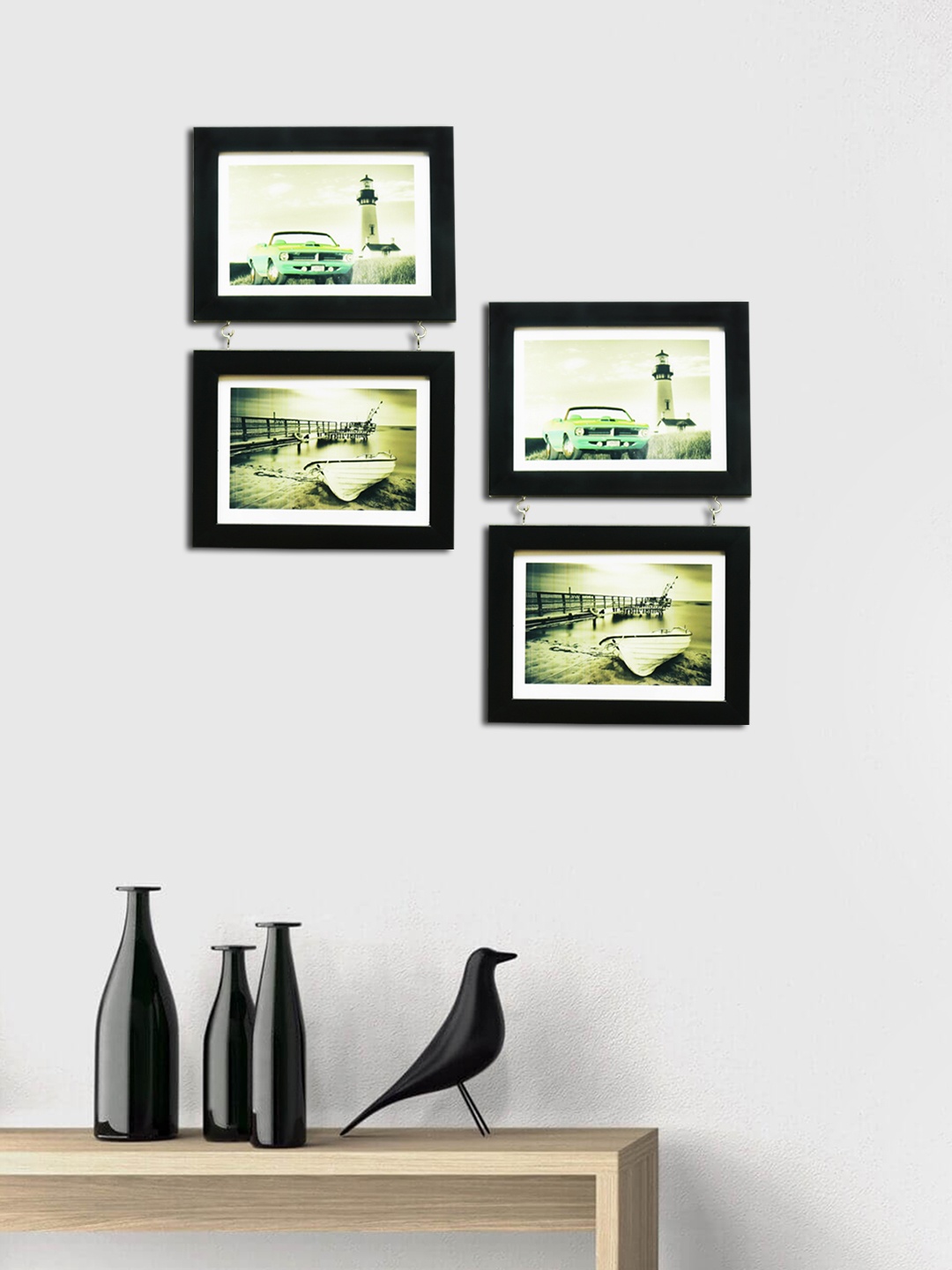

Art Street Set of 4 Hanging Drop Photo Frames, Black