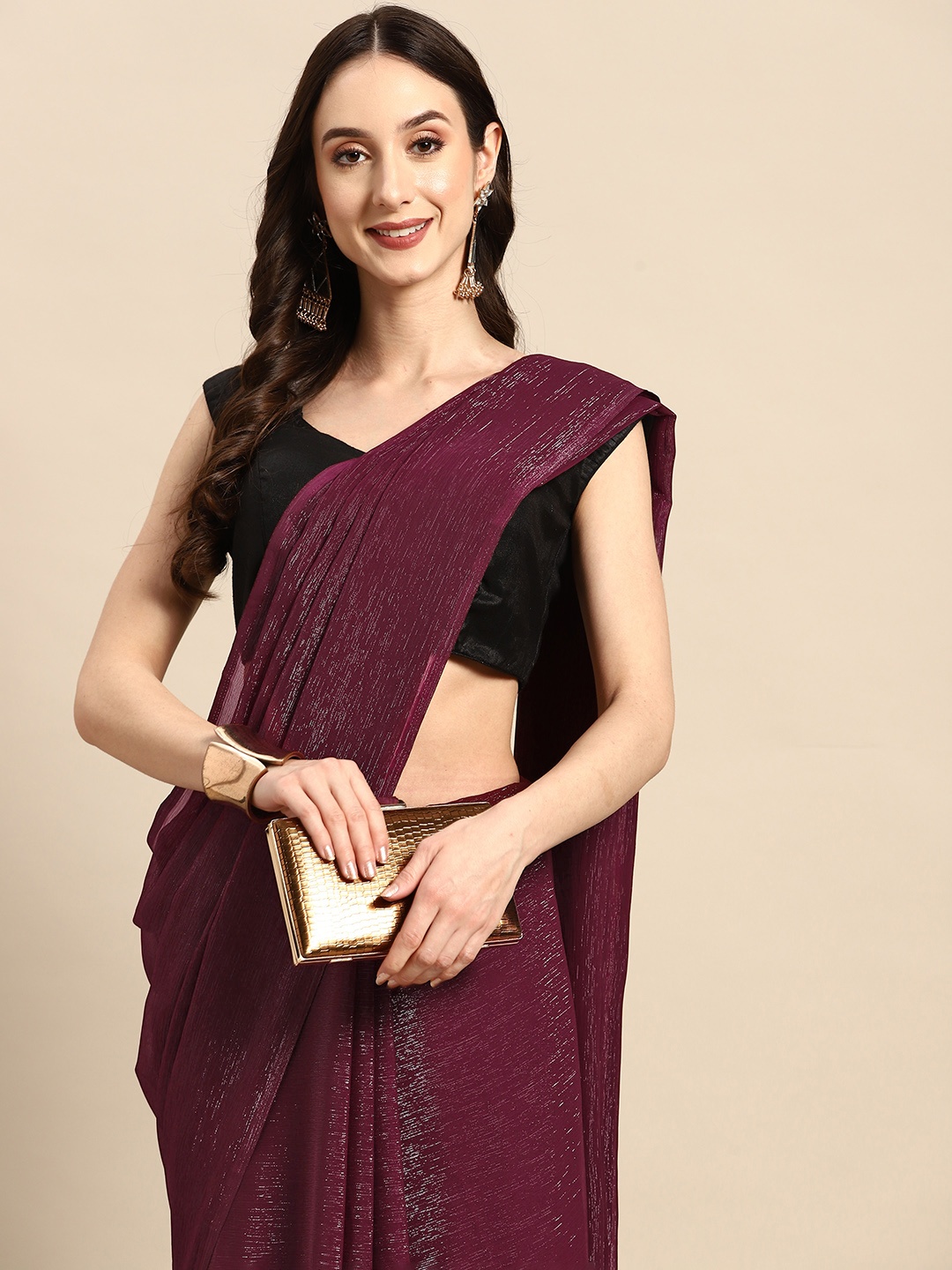 

Tikhi Imli Poly Chiffon Shimmer Saree, Magenta