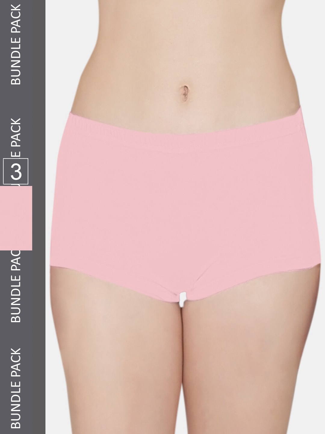 

Kalyani Women Pack Of 3 Pink Solid Mid Rise Boy Short Briefs