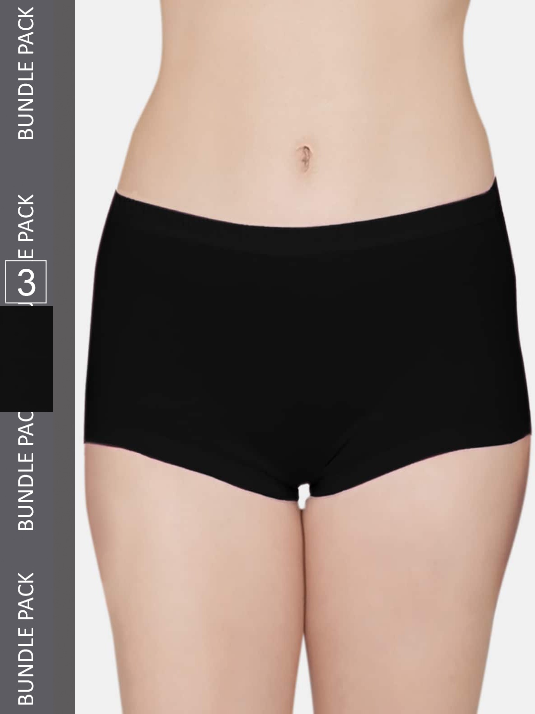 

Kalyani Women Pack Of 3 Black Solid Mid Rise Boy Short Briefs