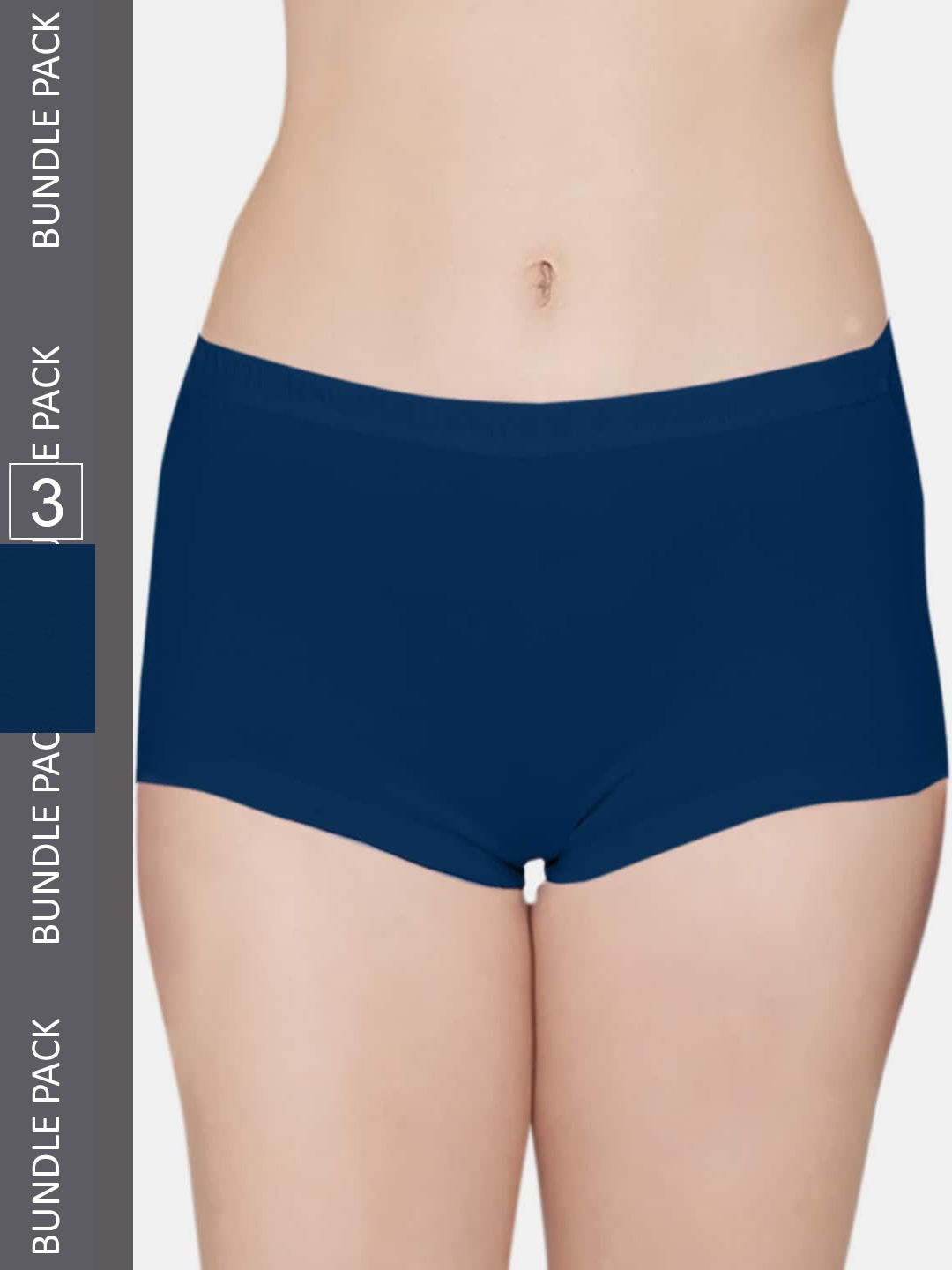 

Kalyani Women Pack Of 3 Navy Blue Solid Mid Rise Boy Short Briefs