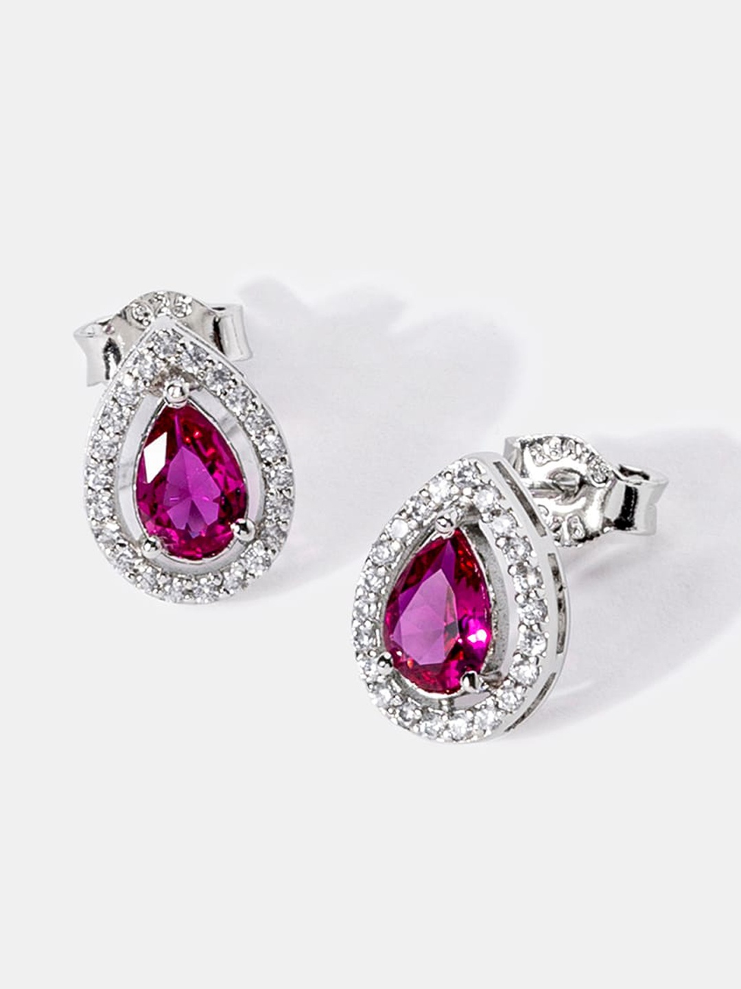 

March by FableStreet Silver-Plated Teardrop Shaped Studs Earrings