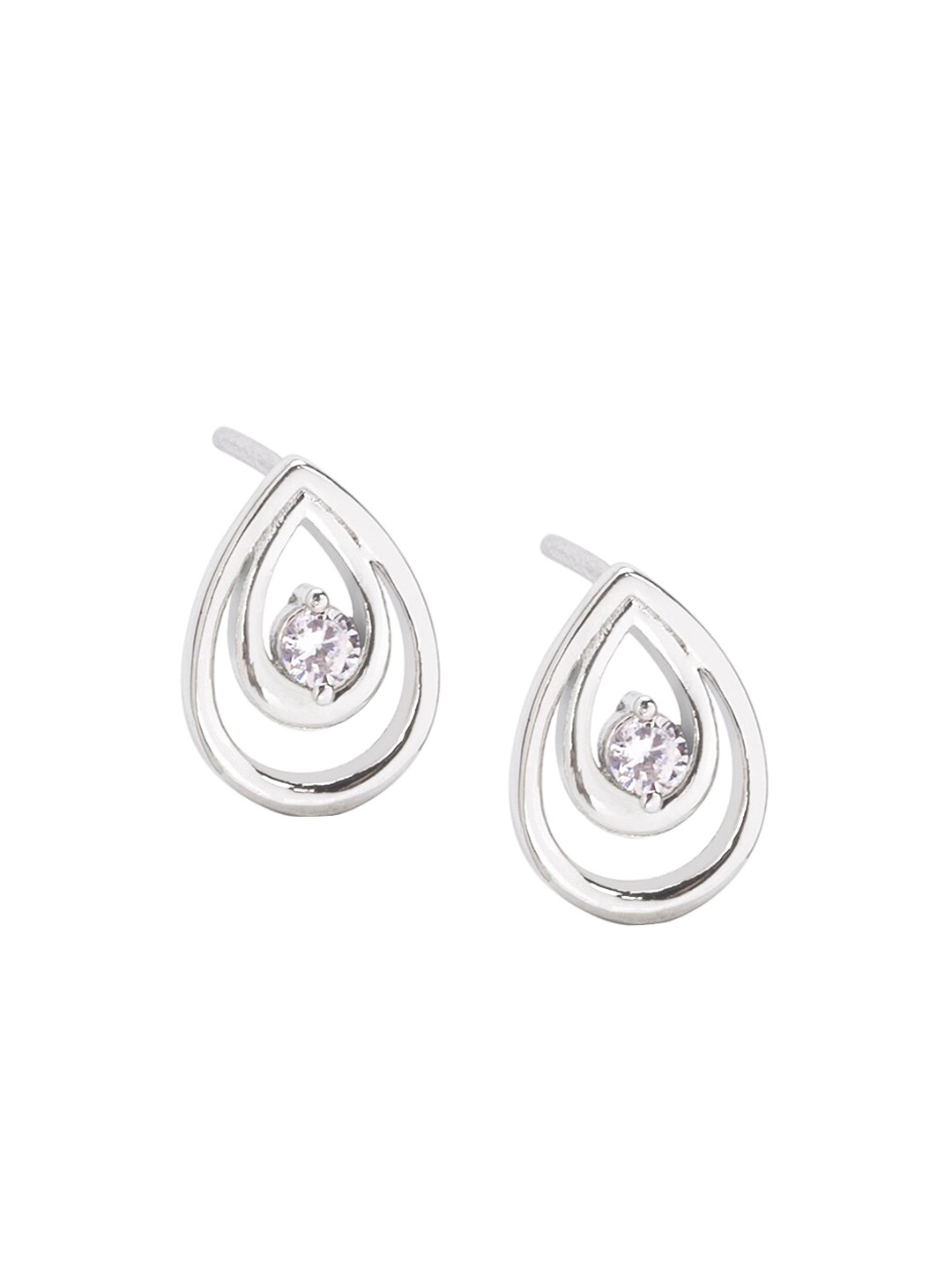 

March by FableStreet Silver-Toned Classic Studs Earrings