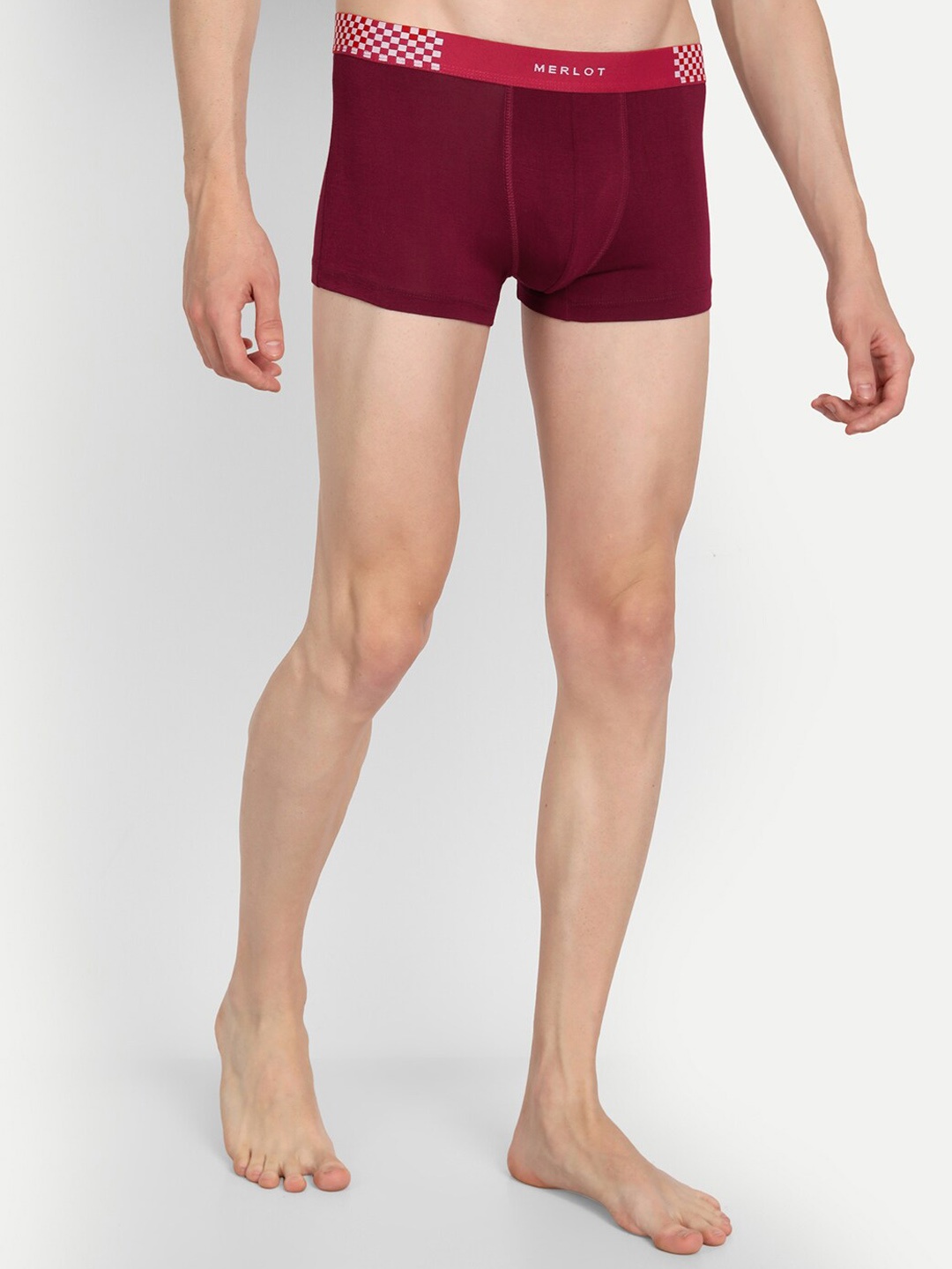 

MERLOT Men Solid Trunks, Maroon