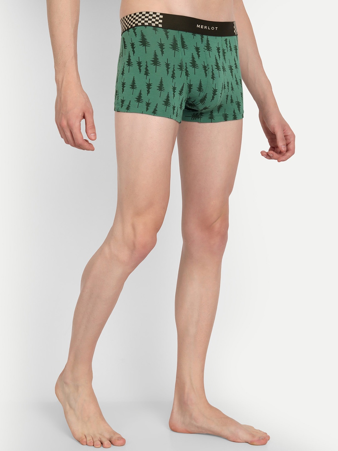 

MERLOT Men Tree Pattern Trunks, Green