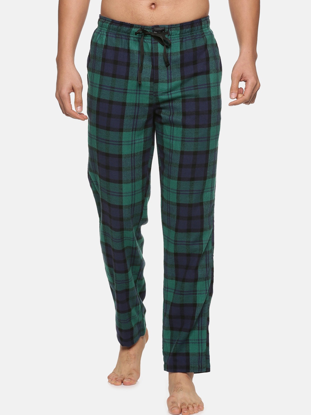 

DON VINO Men Green Checked Cotton Lounge Pants