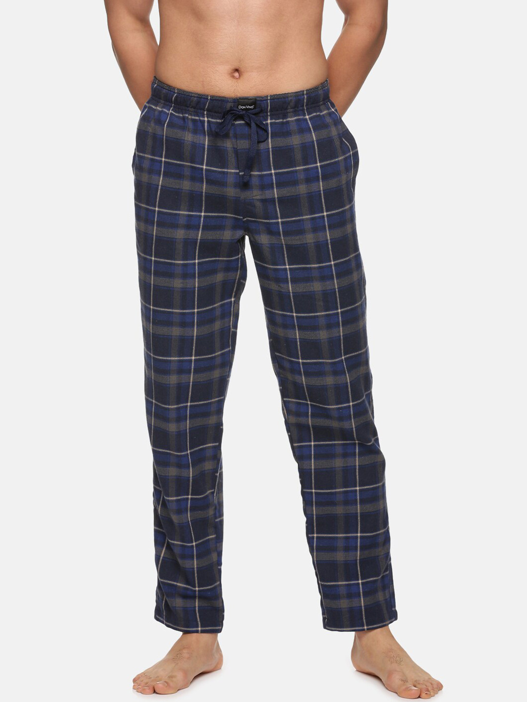 

DON VINO Men Navy Blue Checked Cotton Lounge Pants