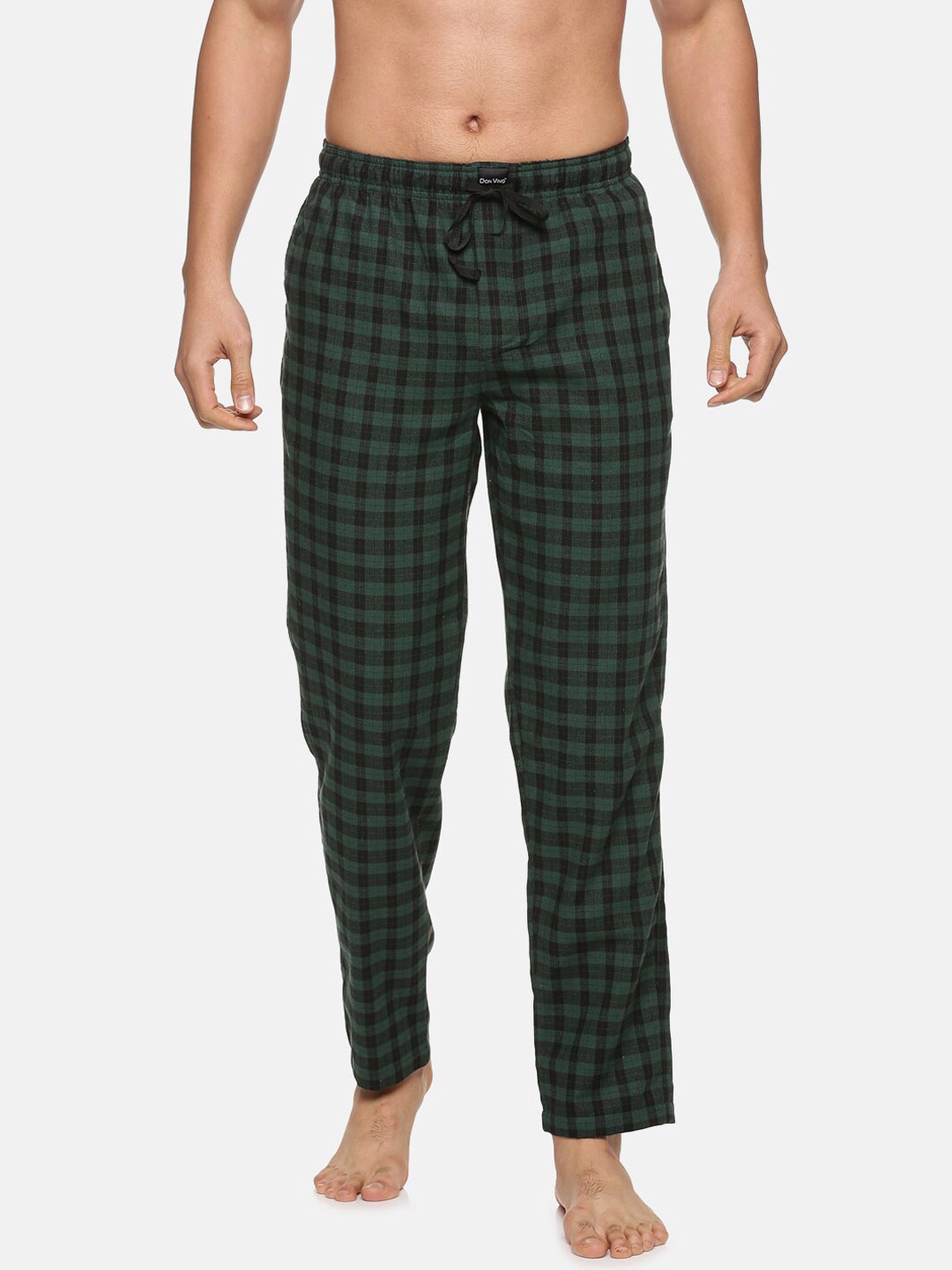 

DON VINO Men Green Checked Cotton Lounge Pants