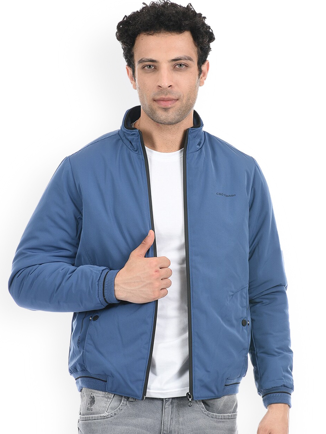 

Cloak & Decker by Monte Carlo Men Blue Bomber Jacket