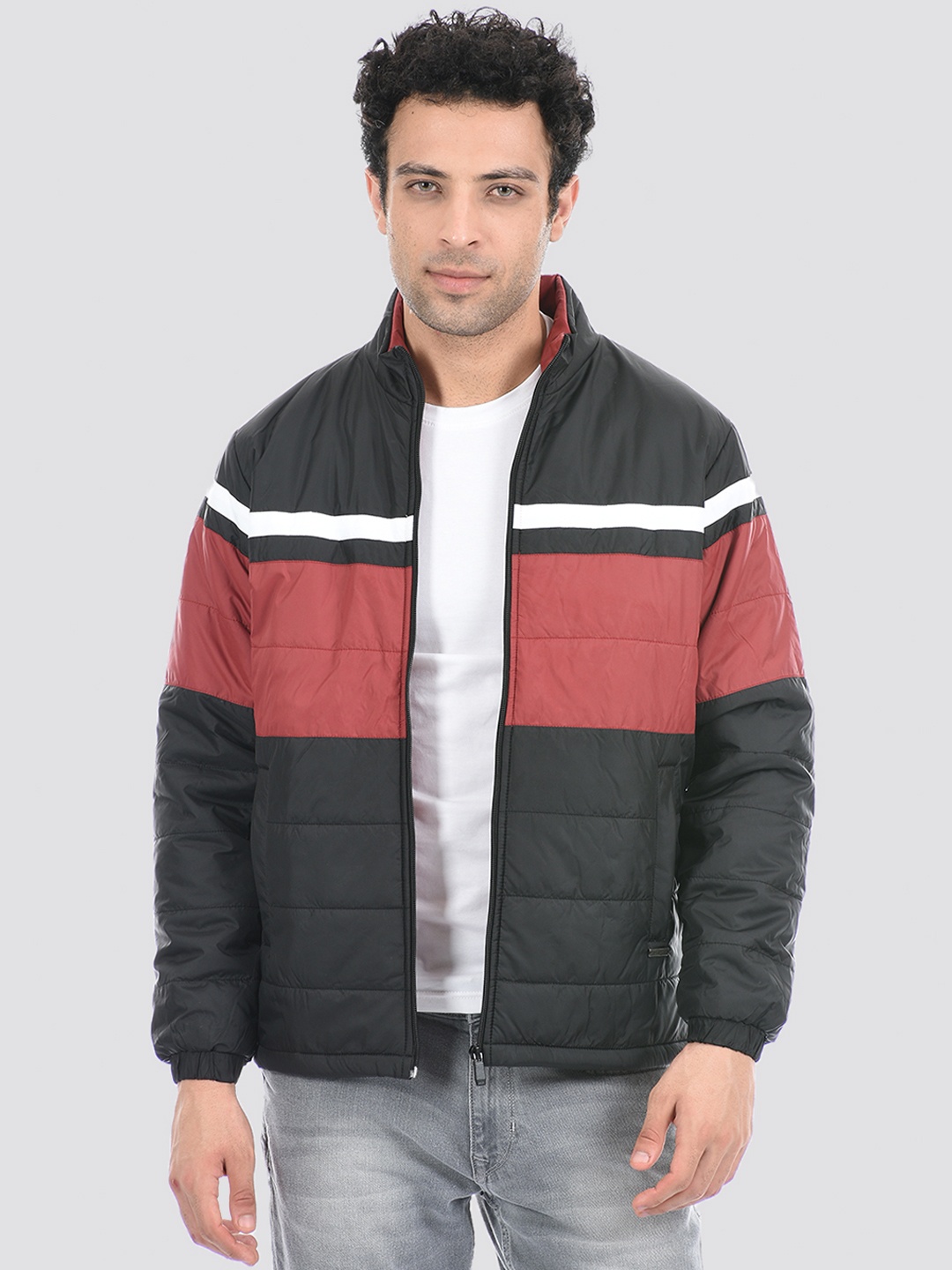 

Cloak & Decker by Monte Carlo Men Black Coral Colourblocked Puffer Jacket