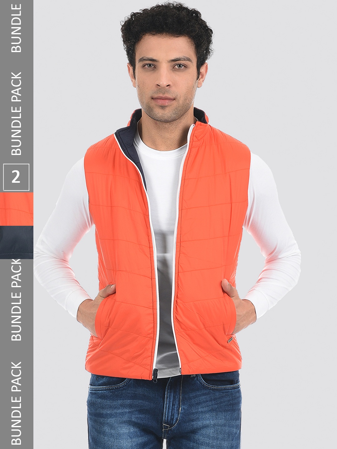 

Cloak & Decker by Monte Carlo Men Navy Blue Orange Reversible Jacket