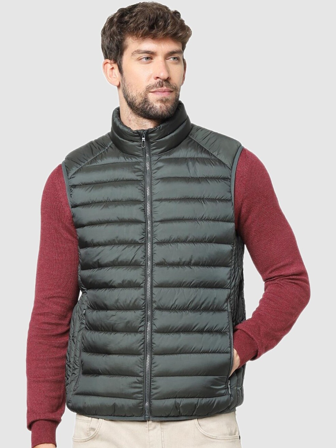 

Celio Men Grey Open Front Jacket