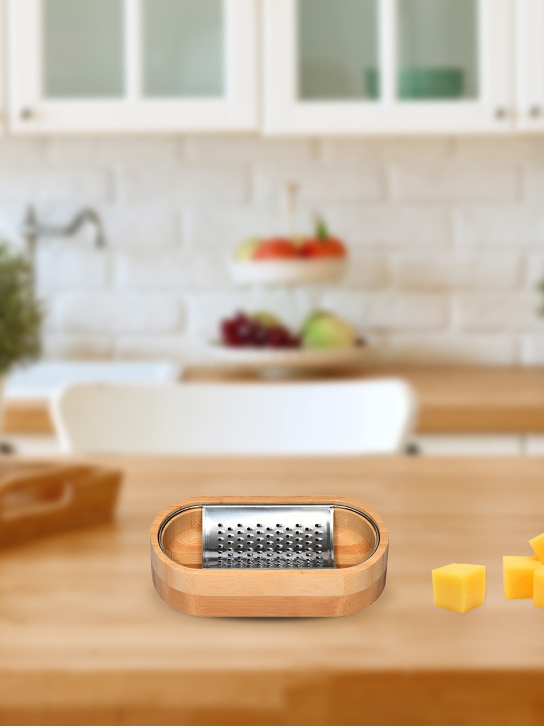 

Athome by Nilkamal Brown Stainless Steel & Wooden Box Grater