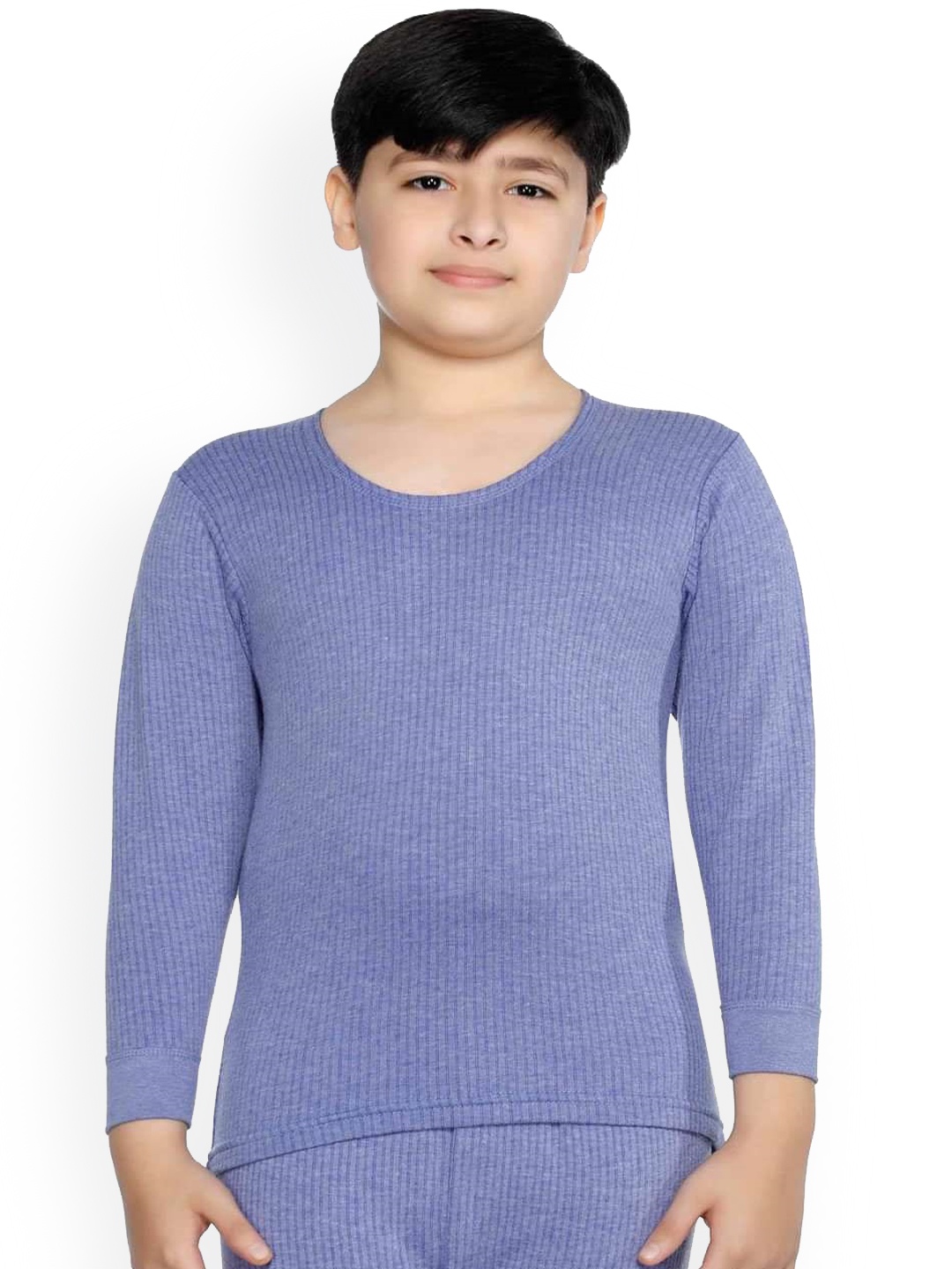 

Bodycare Kids Unisex Kids Blue Striped Ribbed Thermal Top
