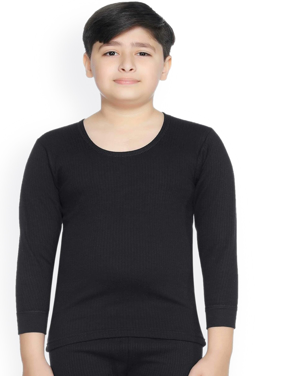 

Bodycare Kids Unisex Kids Black Cotton Stretchable Thermal Tops