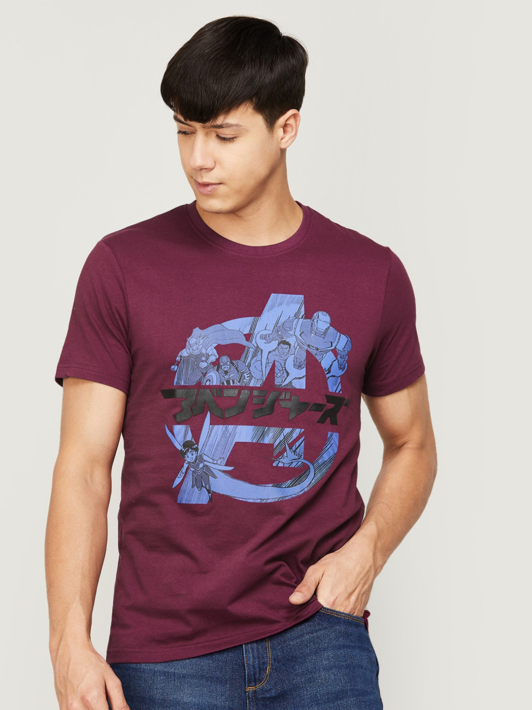 

Fame Forever by Lifestyle Men Maroon Printed Cotton T-shirt