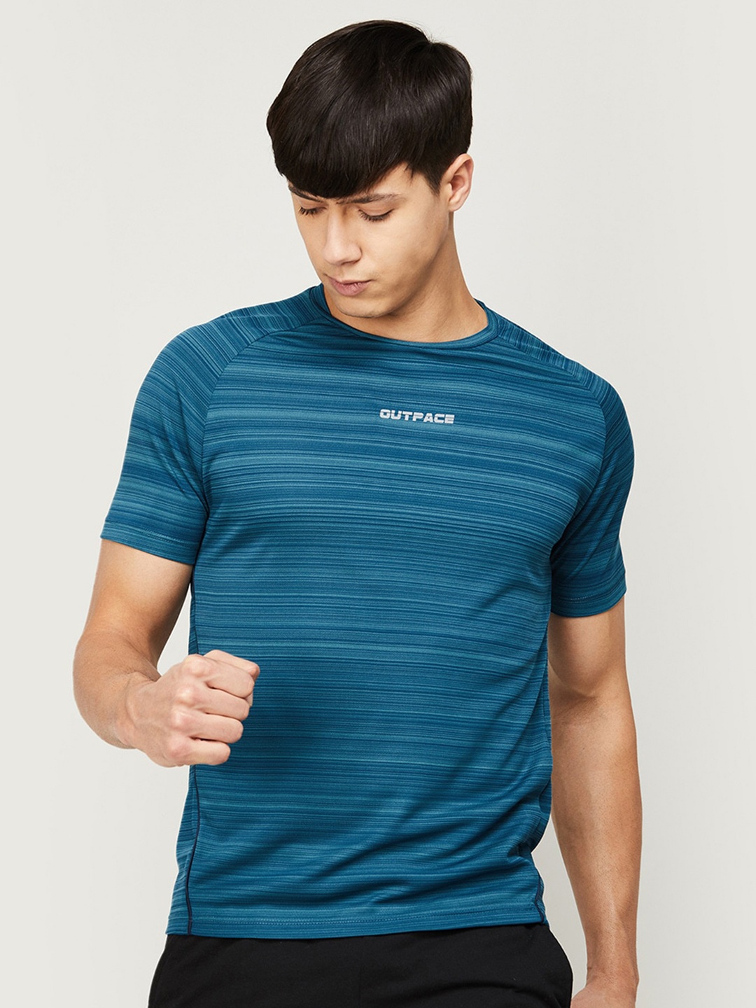 

Fame Forever by Lifestyle Men Blue Striped Cotton T-shirt