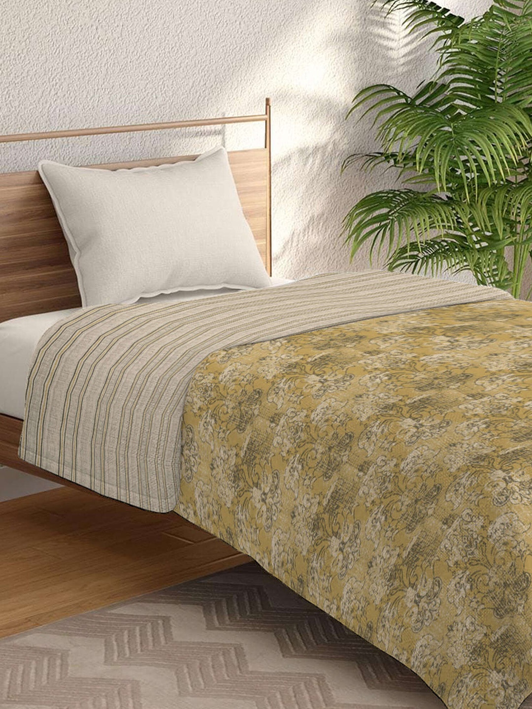 

Trident Mustard & Black Floral Mild Winter Single Bed Dohar