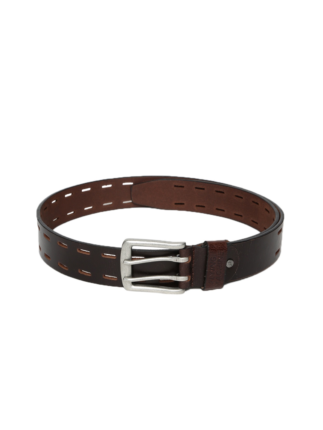 

Flying Machine Men Brown Solid Leather Belt