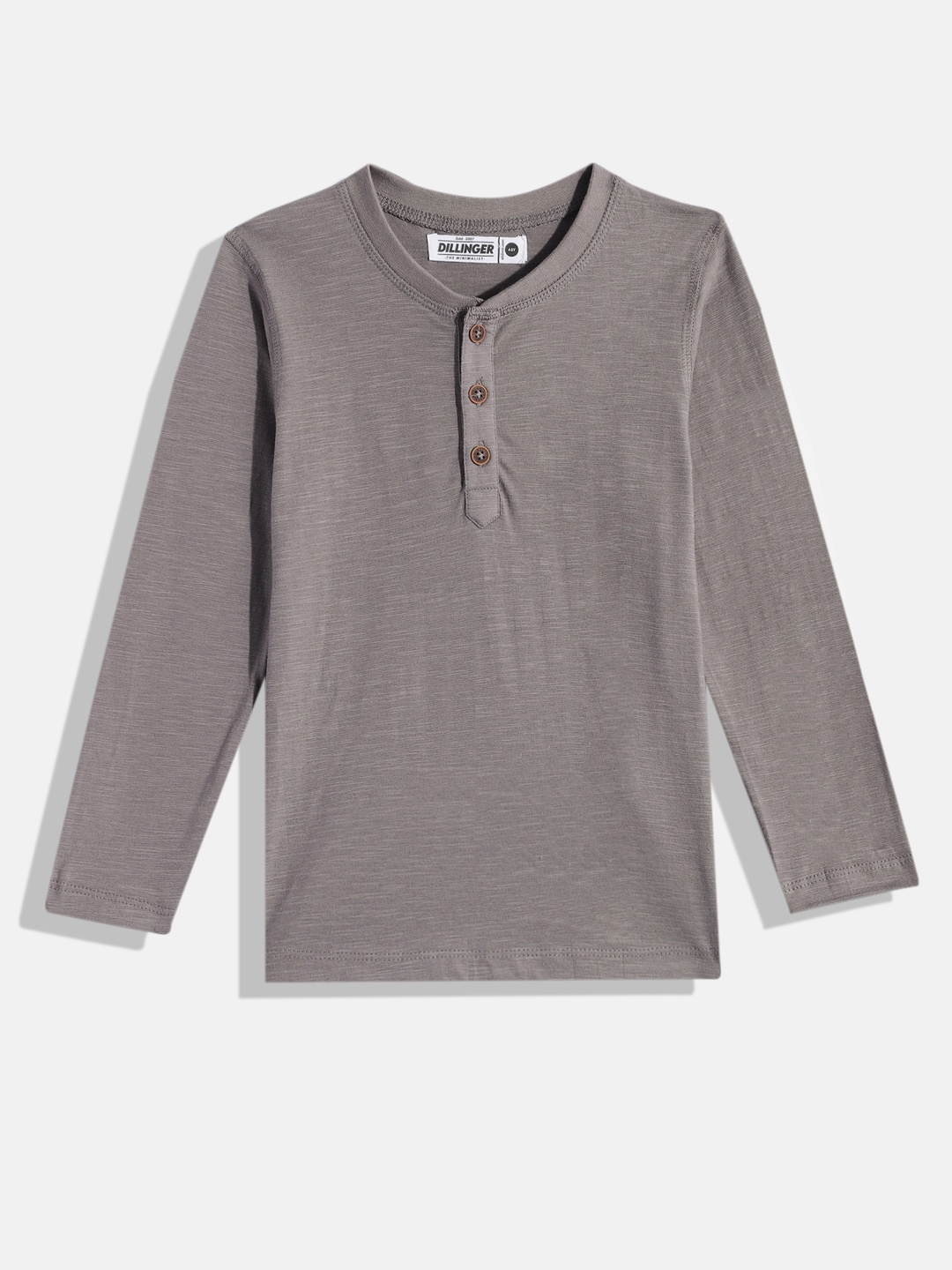 

DILLINGER Boys Henley Neck T-shirt, Grey