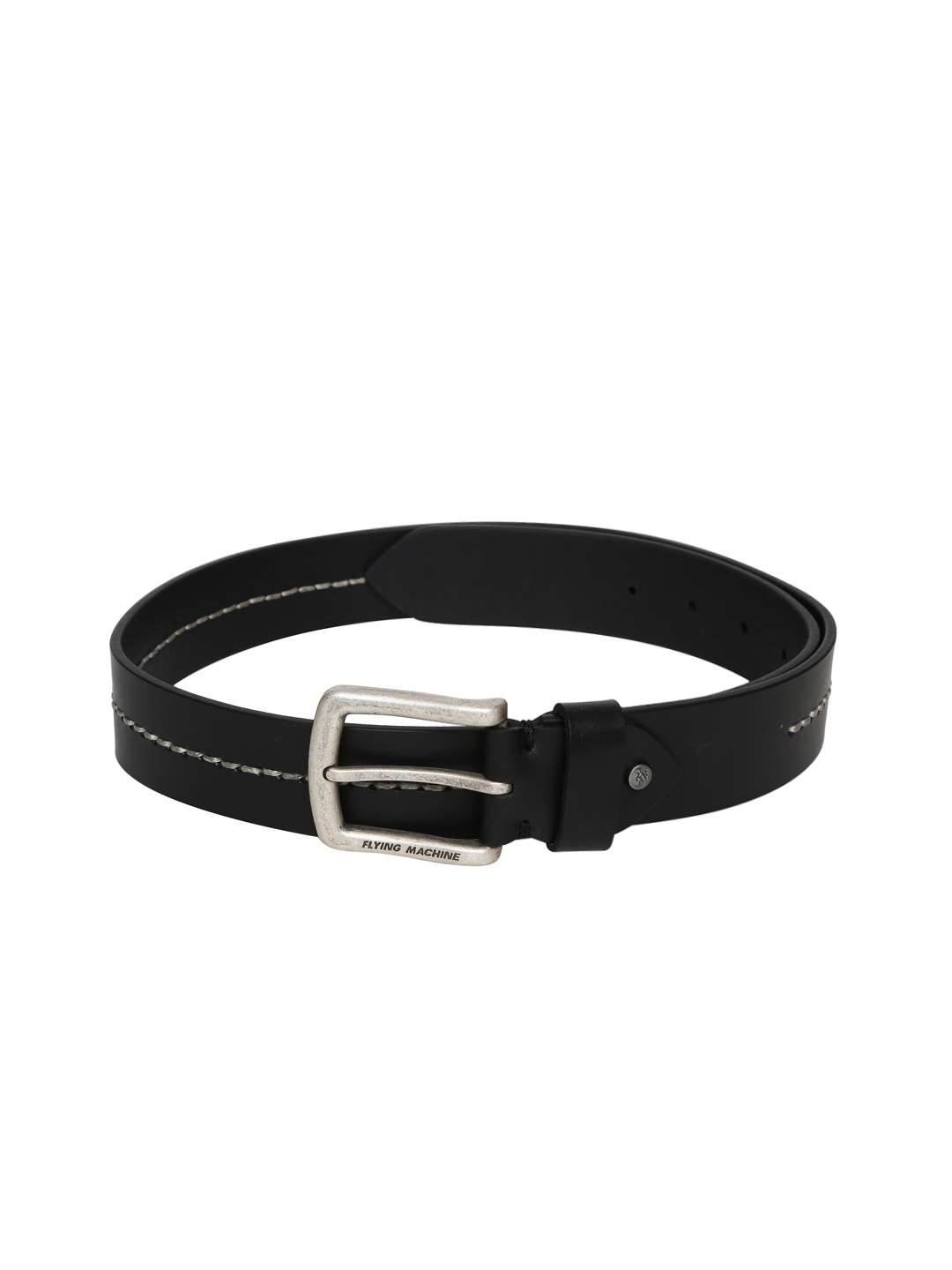 

Flying Machine Men Black Solid Leather Belt, Brown