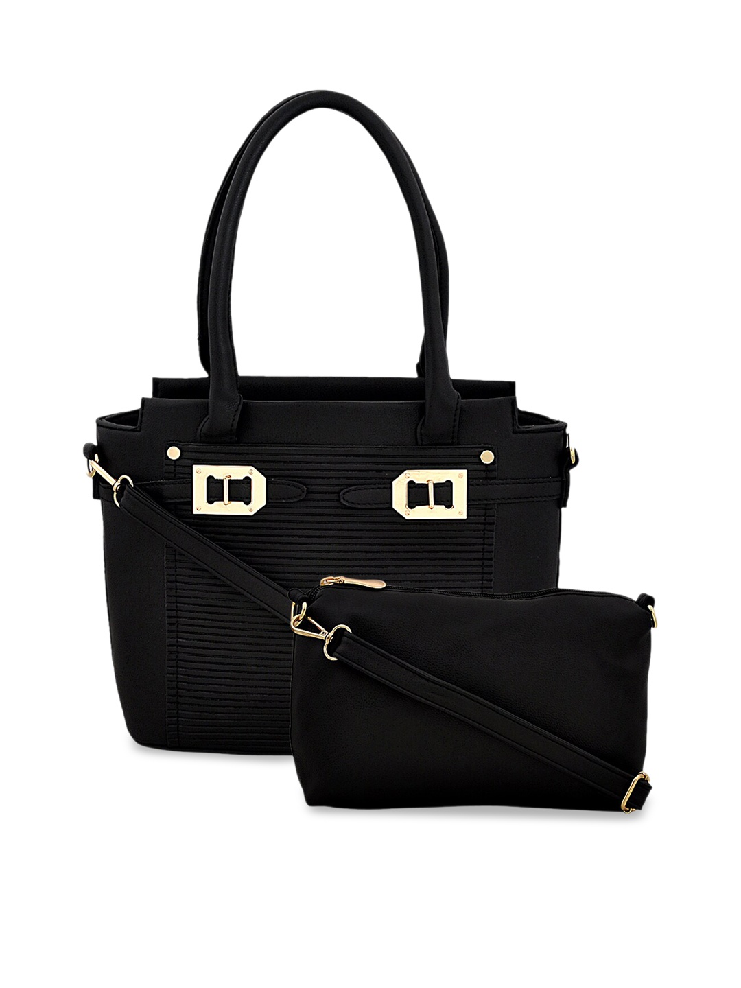 

Pez dorado Black Pack Of 2 Structured Handheld Bag