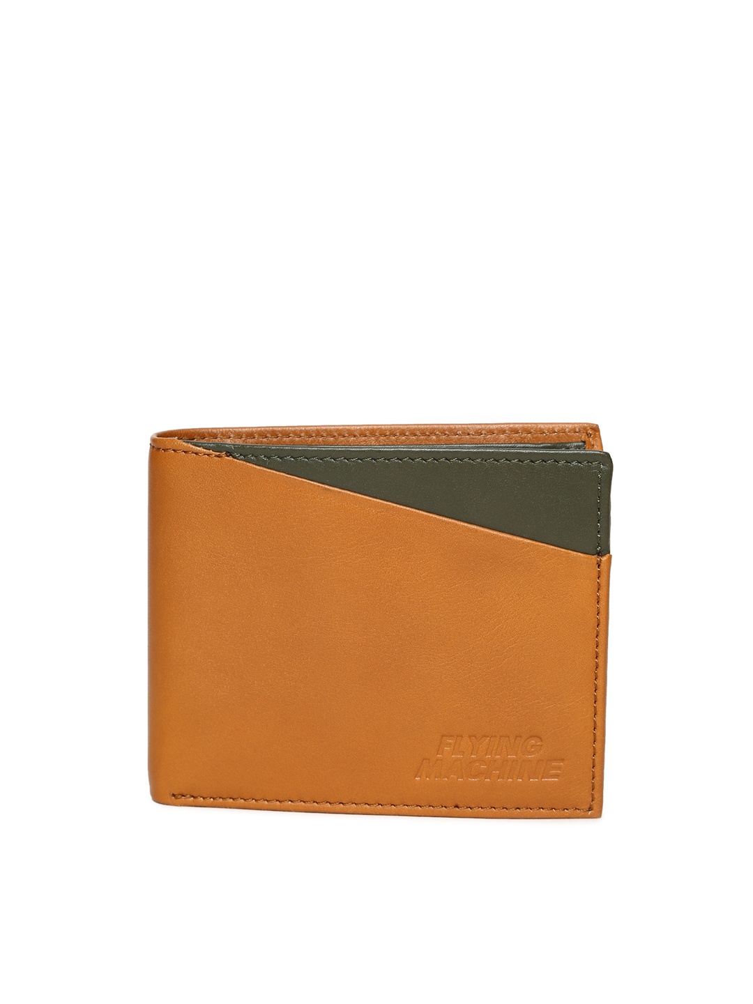 

Flying Machine Men Tan Brown Solid Two Fold Leather Wallet