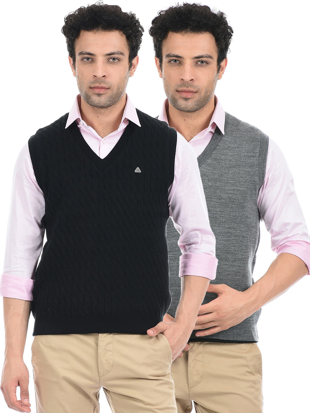 

Cloak & Decker by Monte Carlo Men Black & Grey Pack Of 2 Acrylic Sweater Vest