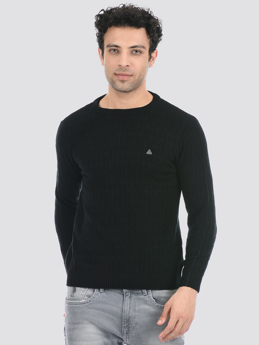 

Cloak & Decker by Monte Carlo Men Black Cable Knit Acrylic Pullover Sweater