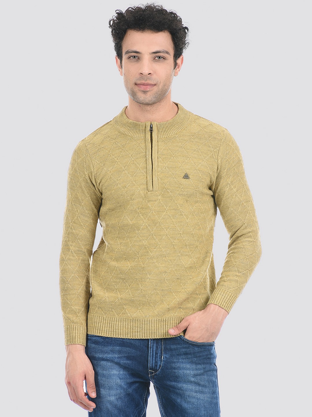 

Cloak & Decker by Monte Carlo Men Beige Cable Knit Acrylic Pullover Sweater
