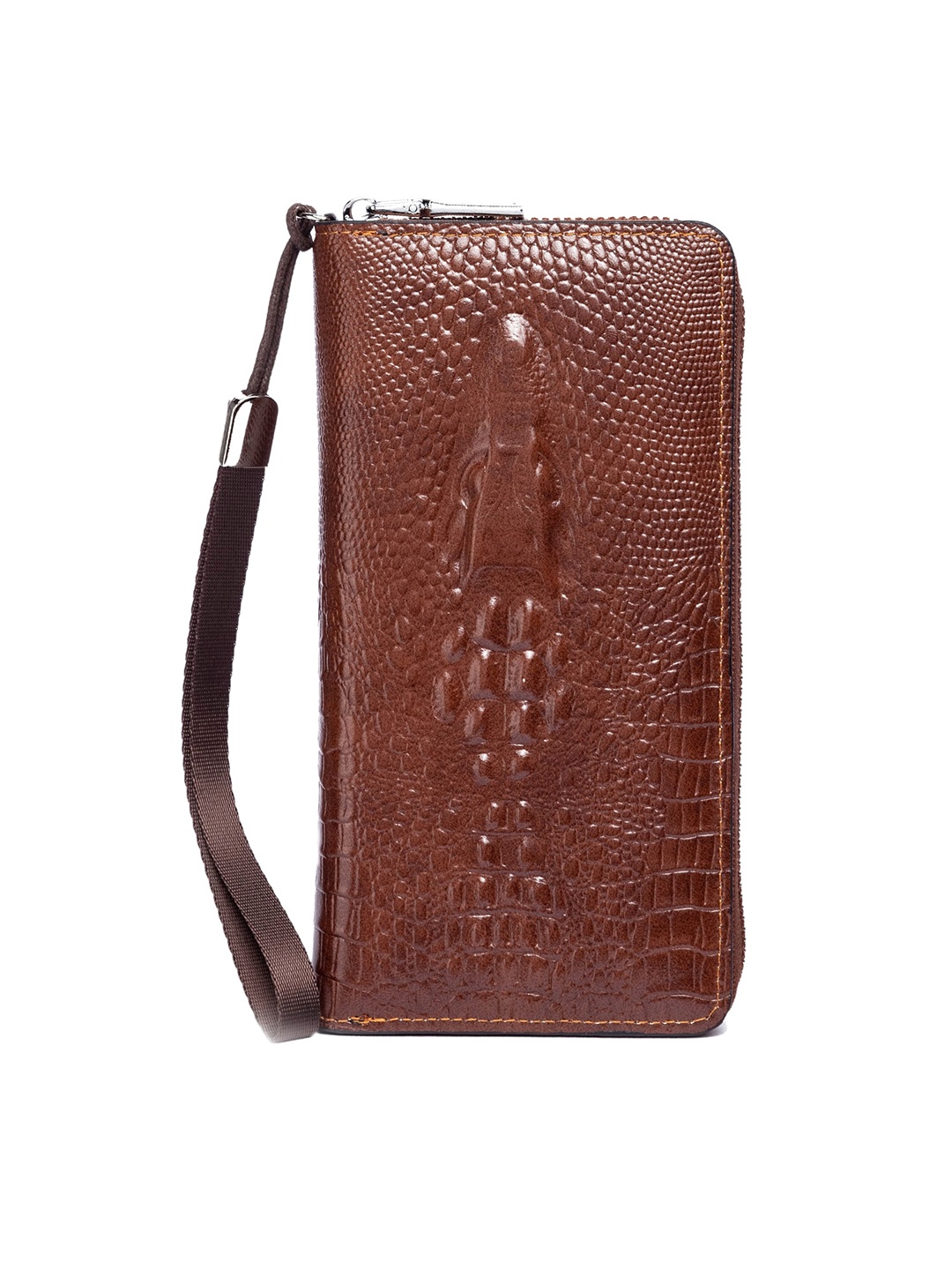 

FUR JADEN Brown Textured Leather Envelope