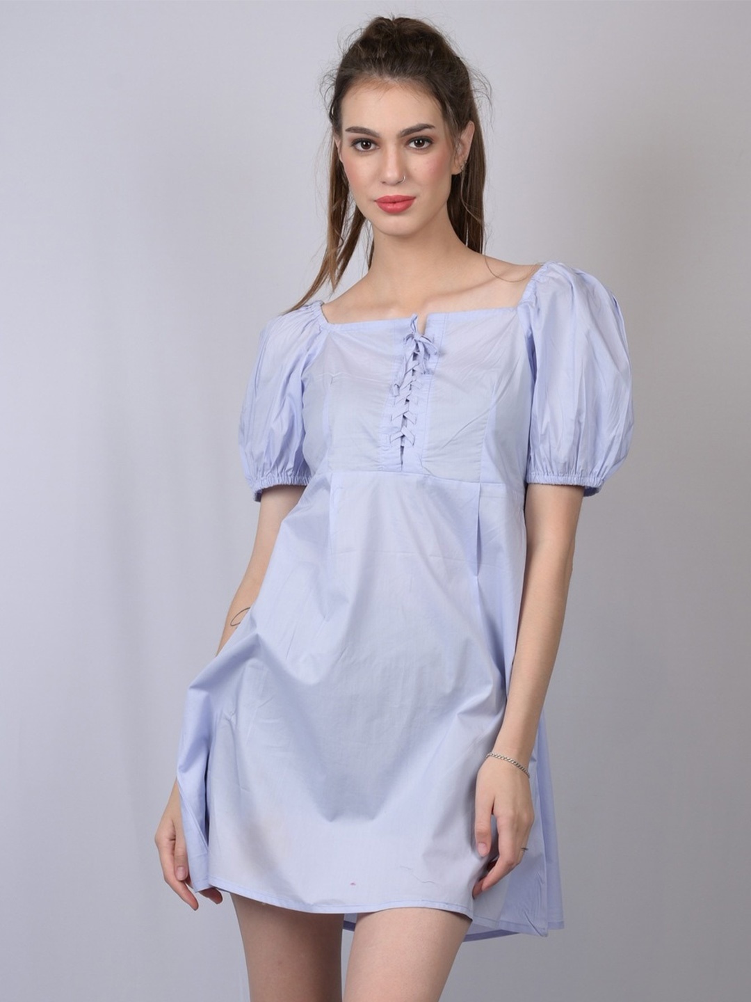 

OWO THE LABEL Blue A-Line Mini Dress