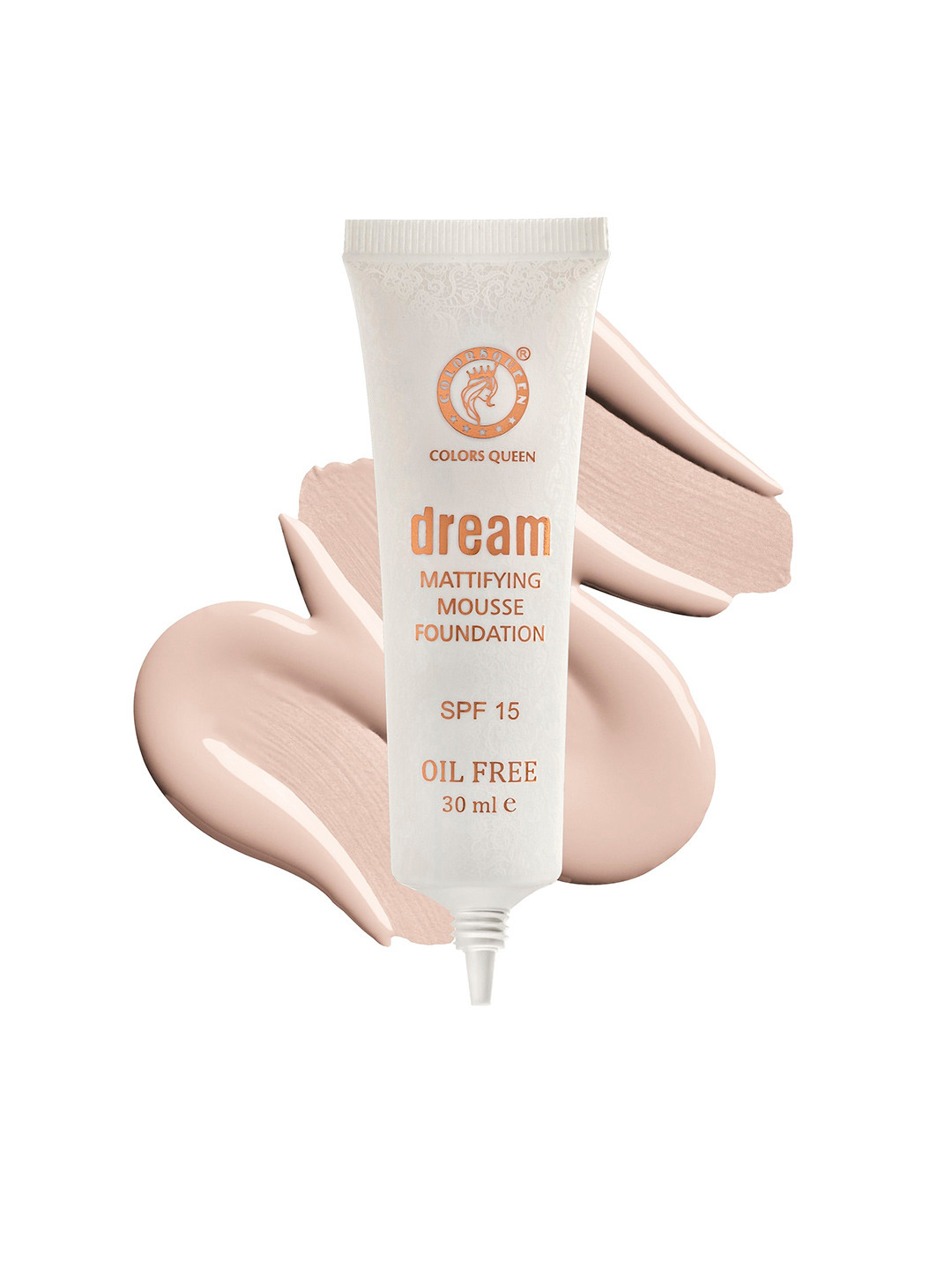 

Colors Queen Dream Mattifying SPF 15 Mousse Foundation Cream 30 ml - Ivory 01, Off white