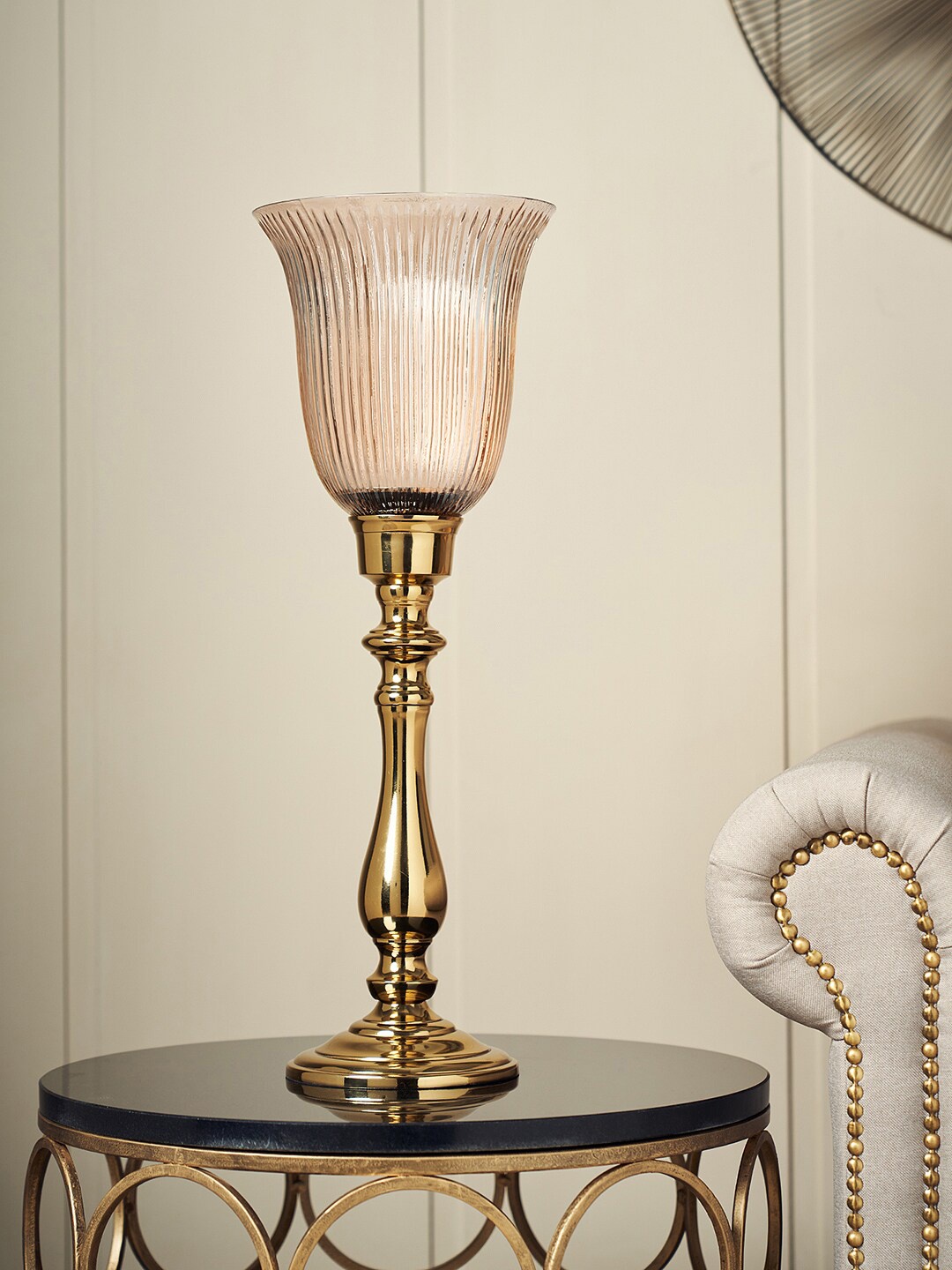 

Pure Home and Living Gold-Toned Textured Glass Candle Holders