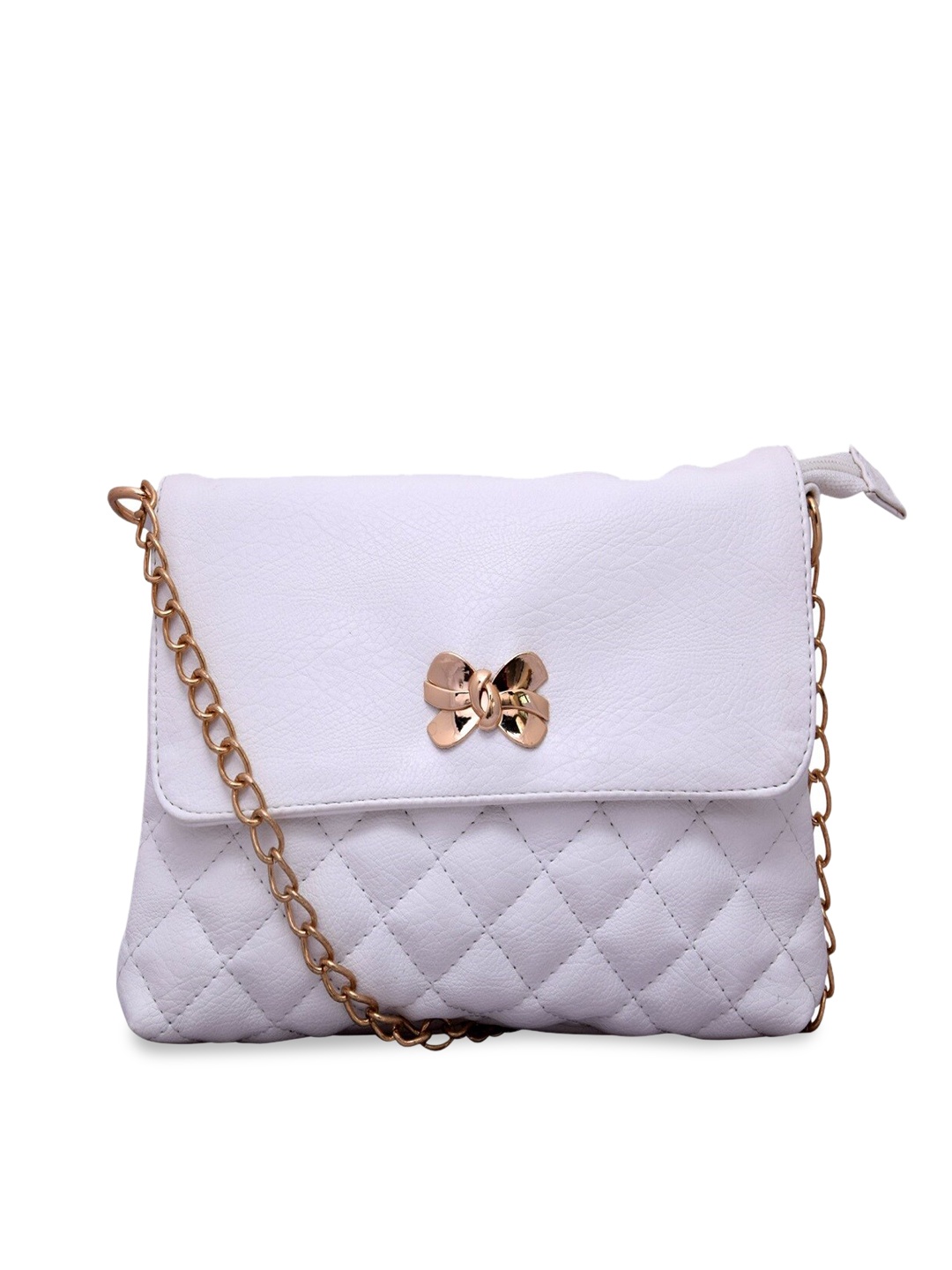 

Lychee bags White Structured Shoulder Bag with Quilted