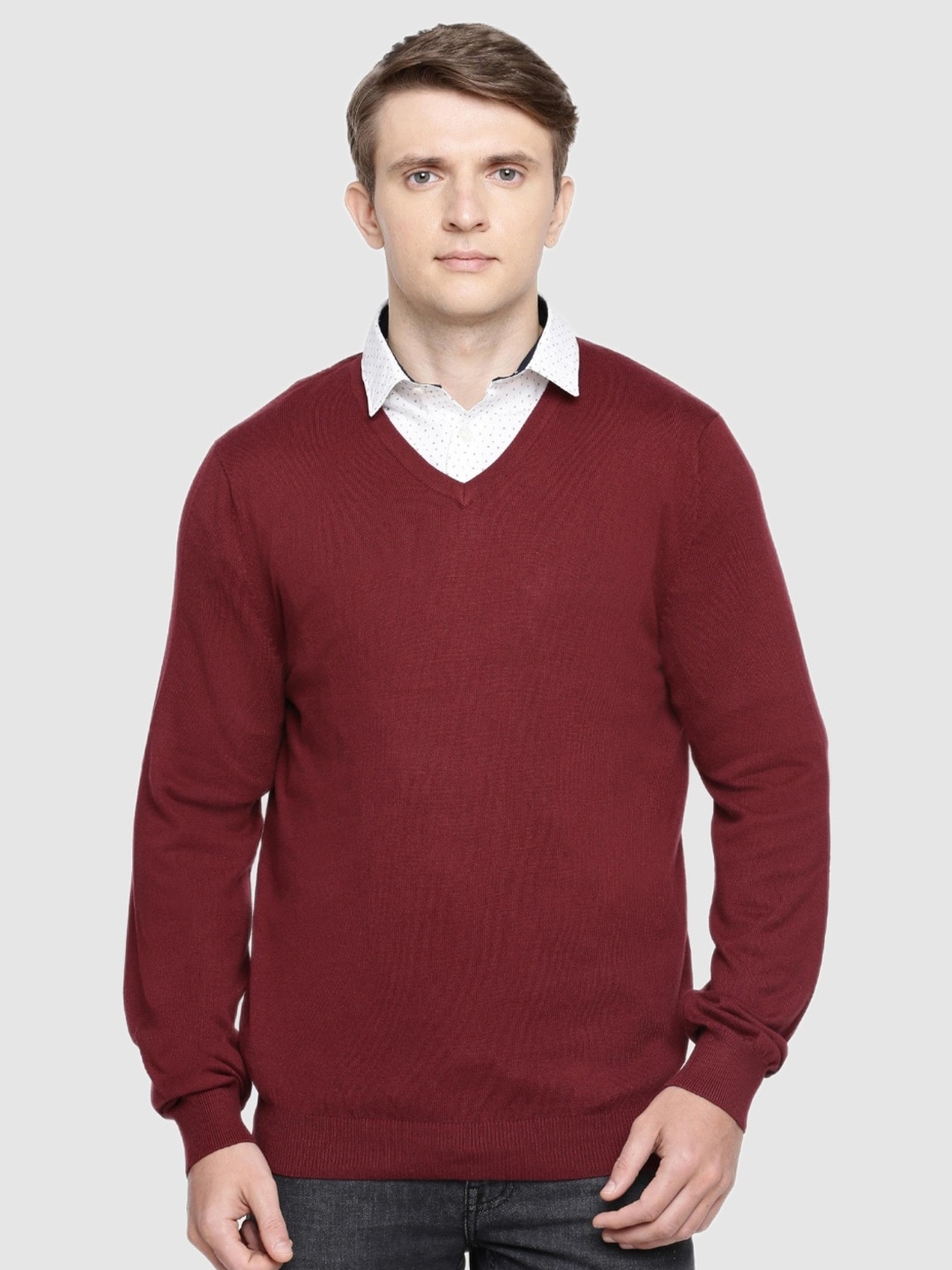 

Celio Men Burgundy Cotton Pullover