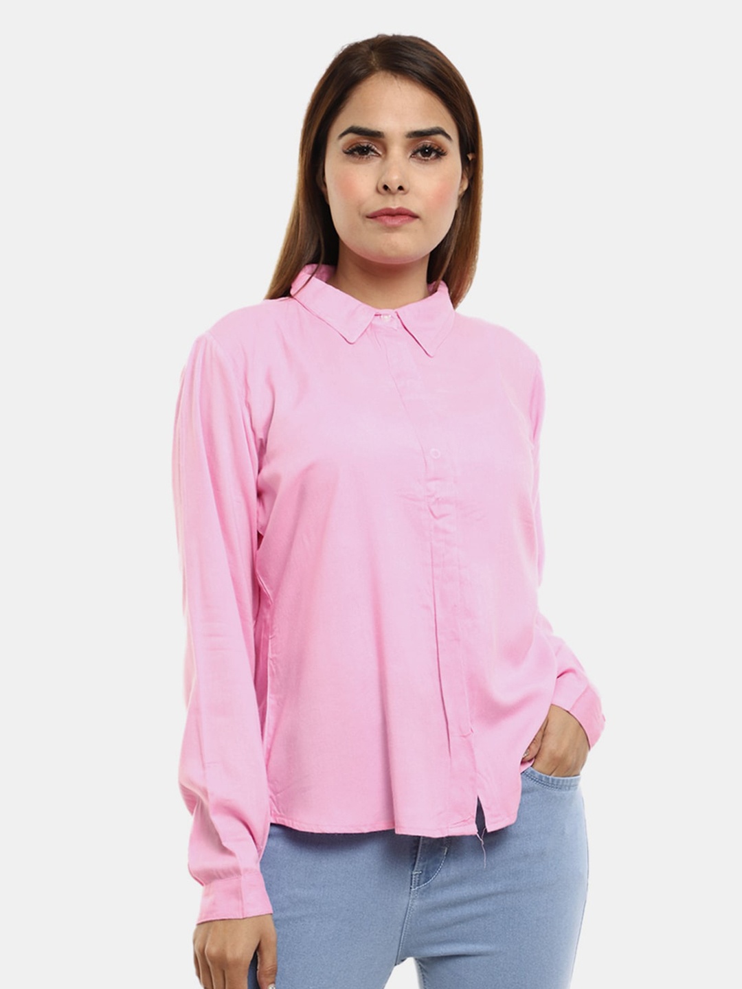 

V-Mart Women Pink Casual Cotton Shirt