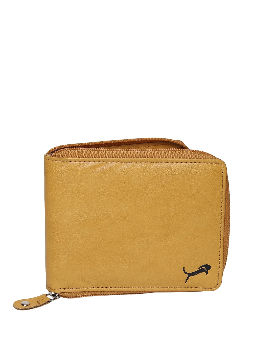 

WILD EDGE Men Tan PU Zip Around Wallet