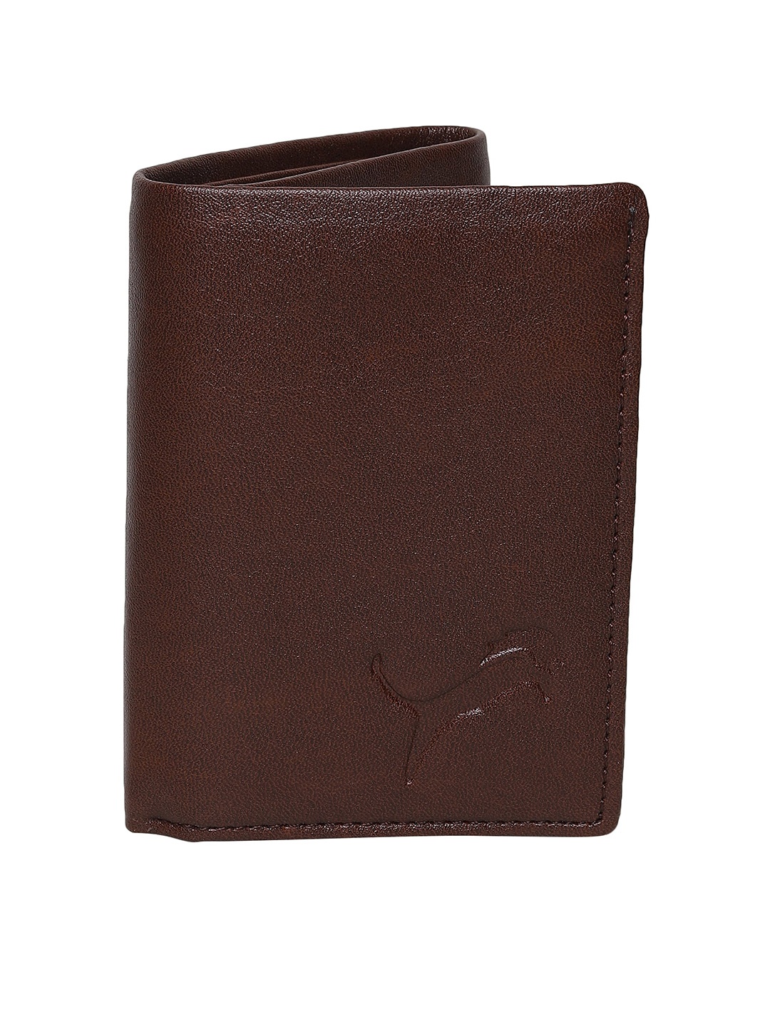 

WILD EDGE Men Brown PU Three Fold Wallet