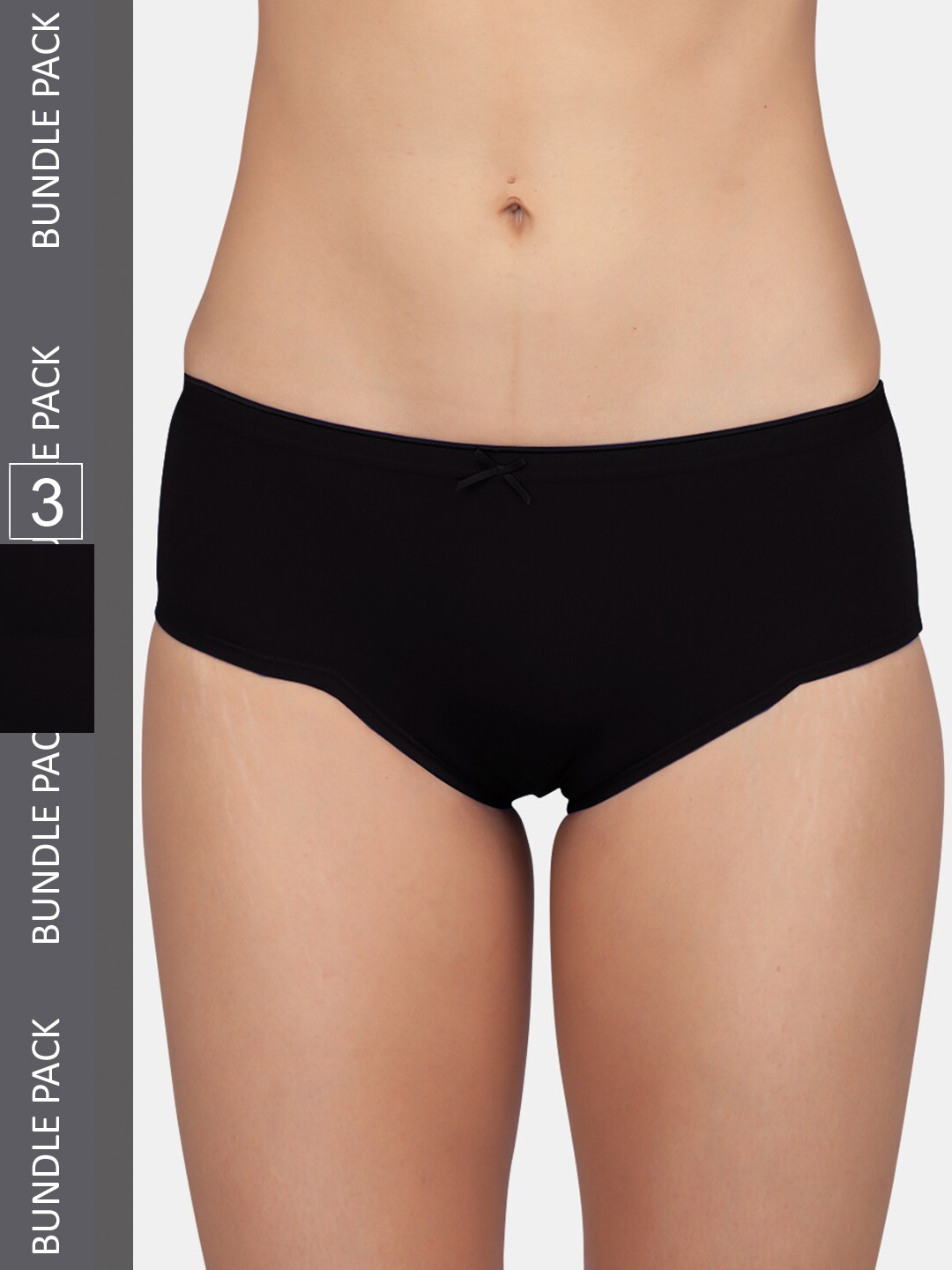 

Kalyani Women Pack Of 3 Black Solid Mid Rise Hipster Briefs