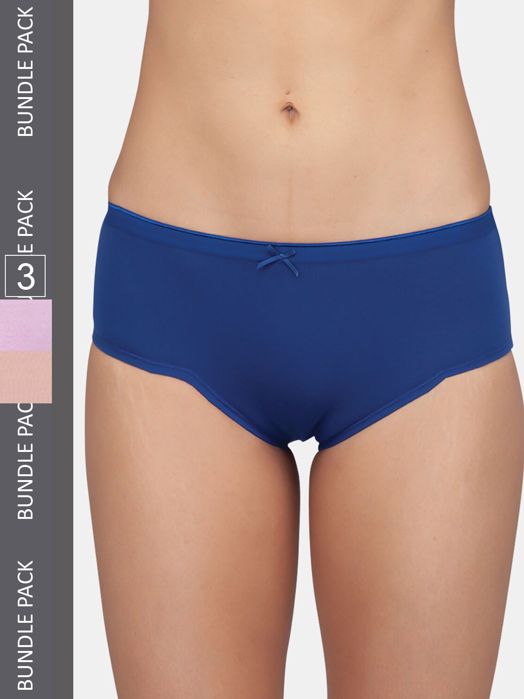 

Kalyani Women Pack Of 3 Solid Mid Rise Hipster Briefs, Navy blue