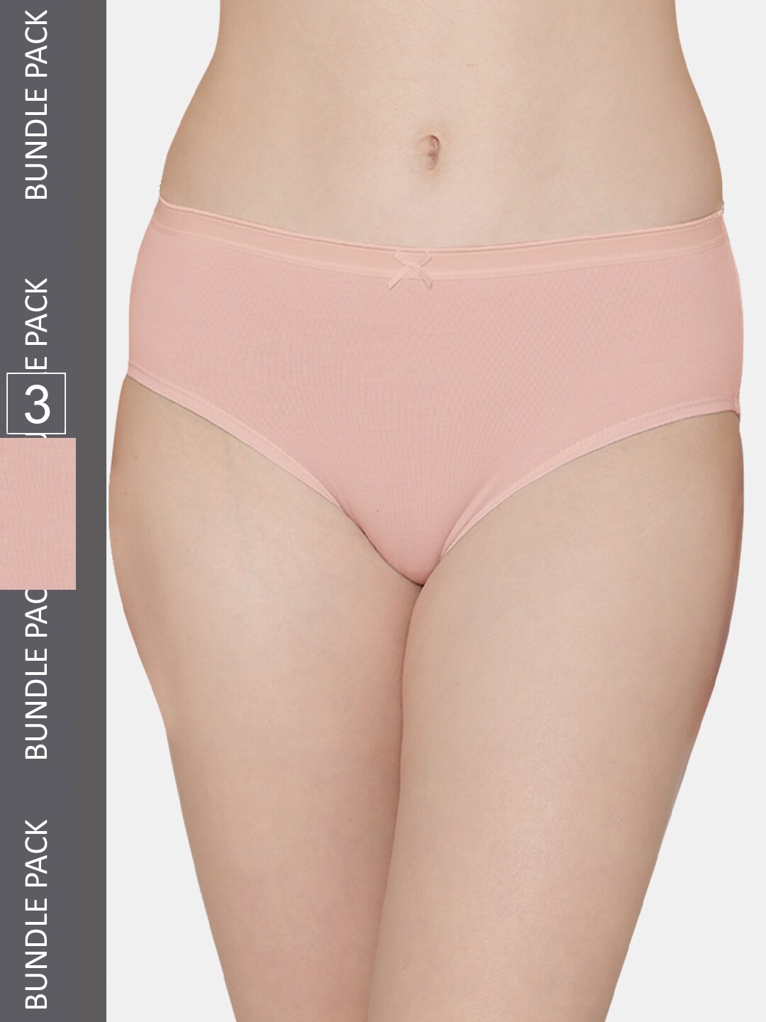

Kalyani Women Pack Of 3 Peach Solid Mid Rise Hipster Briefs