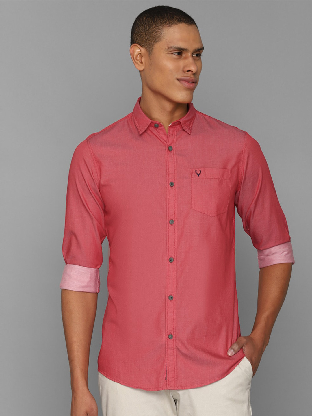 

Allen Solly Sport Men Pink Casual Pure Cotton Shirt