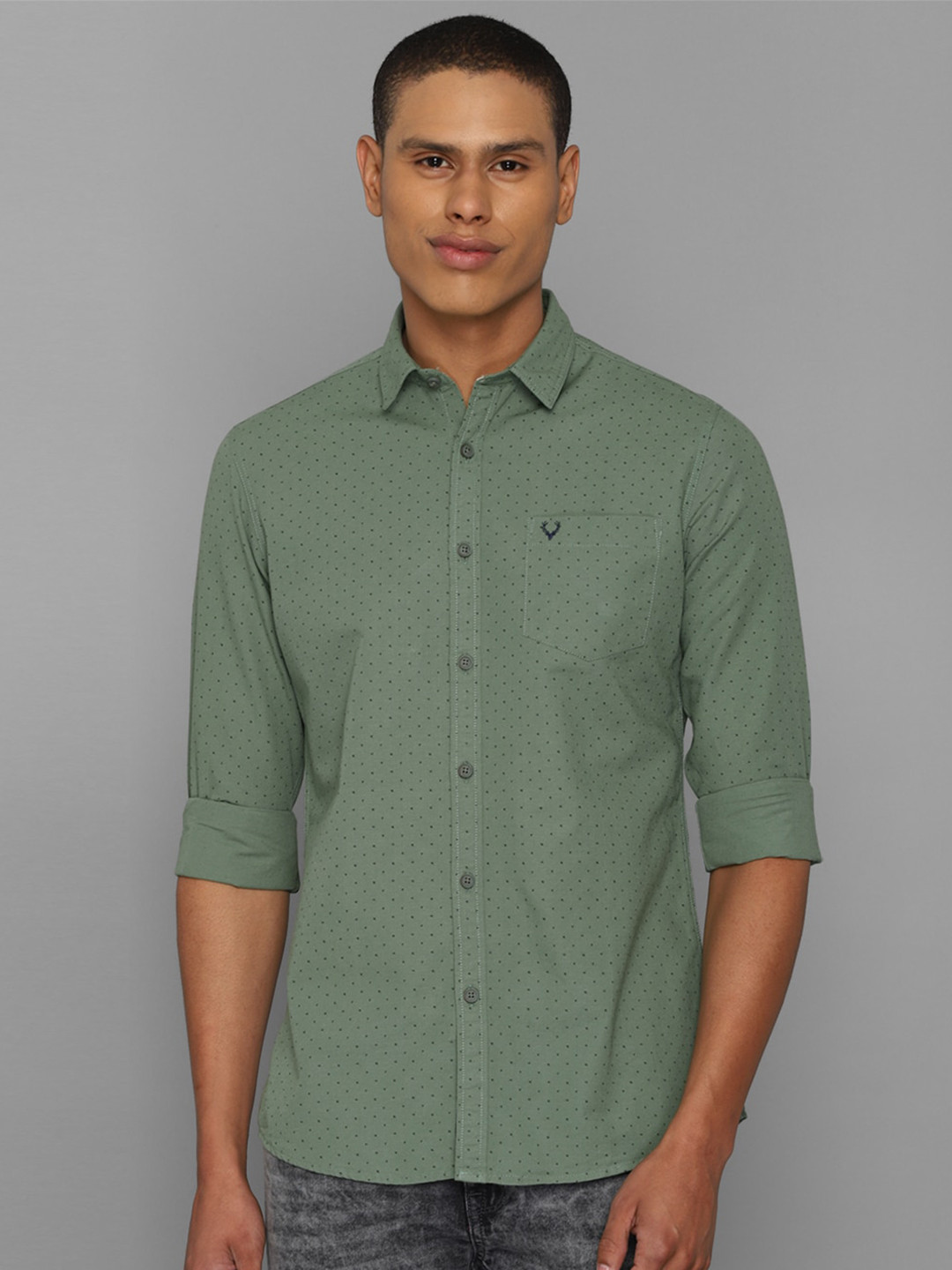 

Allen Solly Sport Men Printed Pure Cotton Casual Shirt, Green