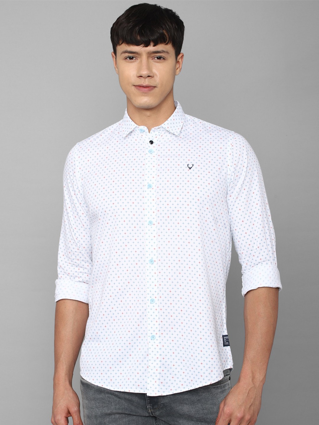 

Allen Solly Sport Men White Printed Pure Cotton Casual Shirt